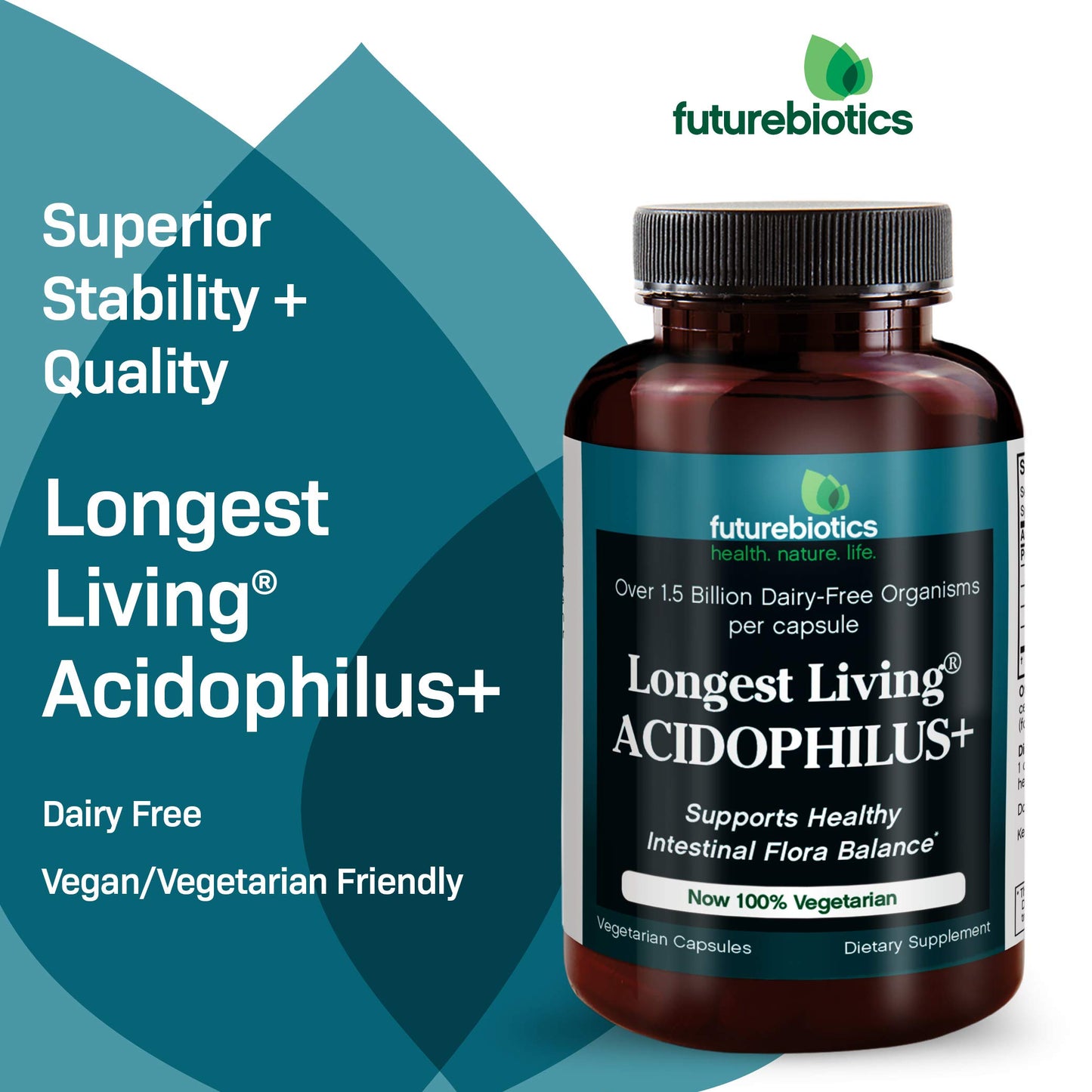Futurebiotics Longest Living Acidophilus+ 100 Capsules