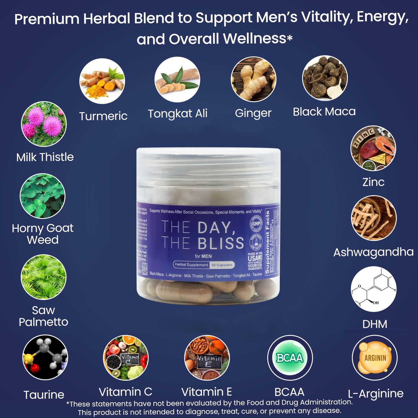 The Day, The Bliss 3-in-1 Herbal Capsules with Milk Thistle & DHM, Capsules, 30 Count