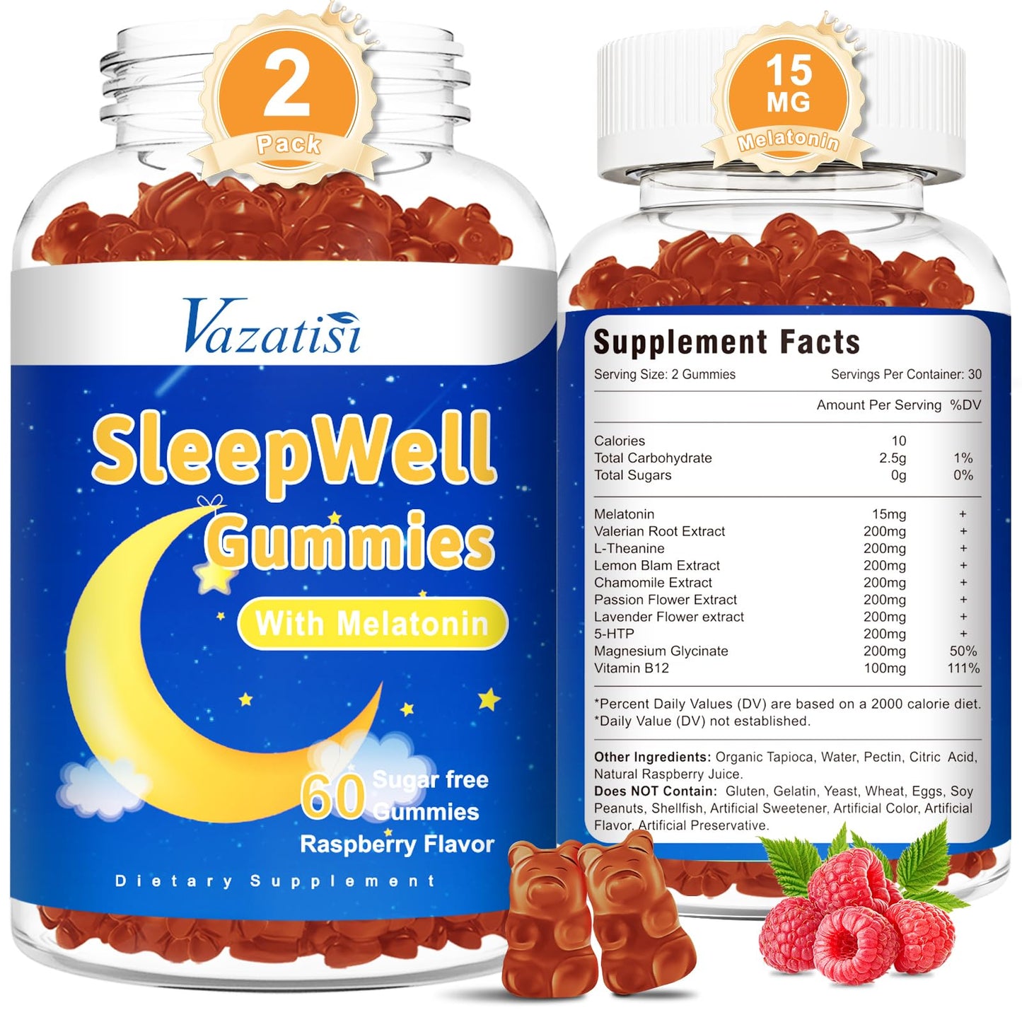 Vazatisi Sleep Gummies for Adults and Kids, 120 Gummies