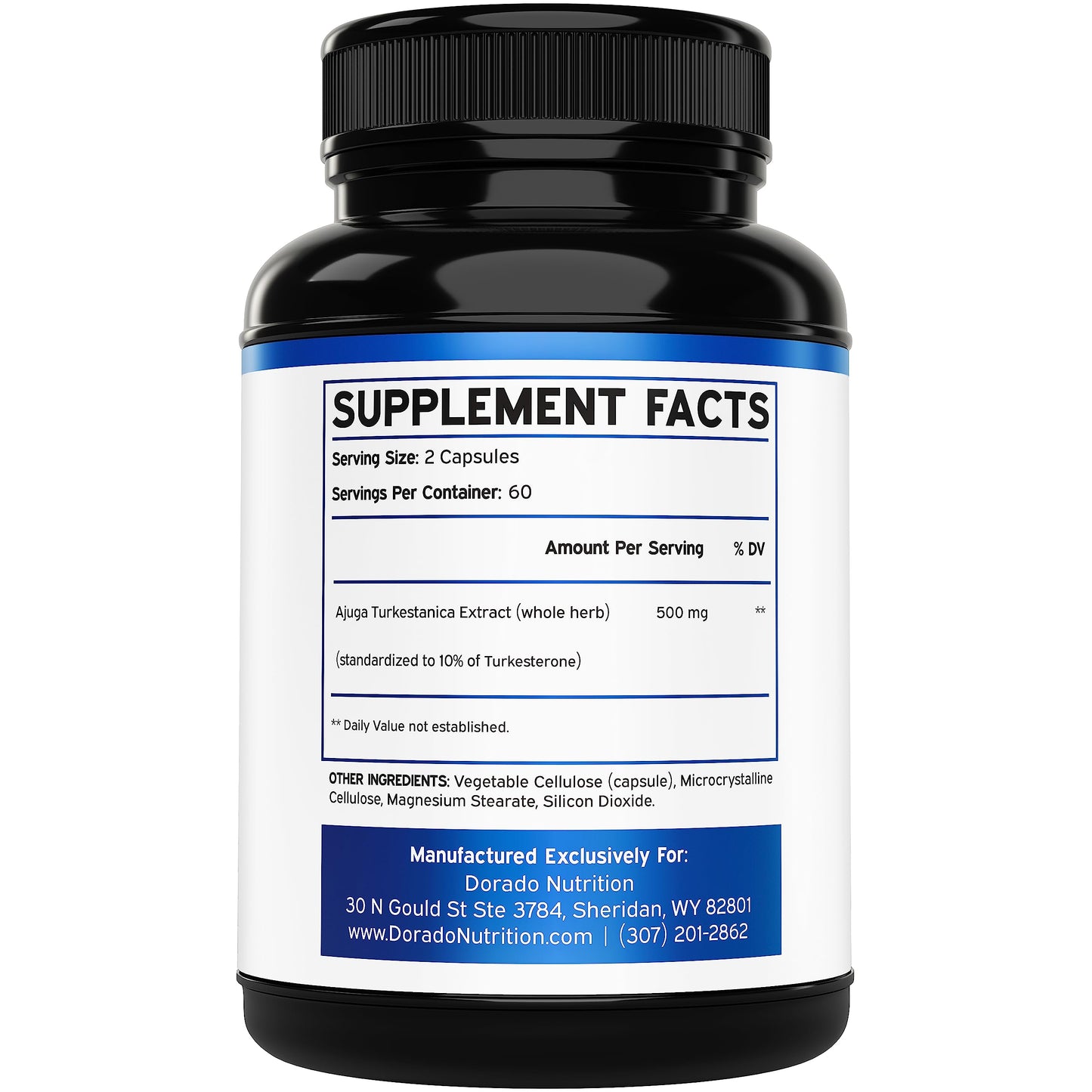 DORADO NUTRITION Turkesterone Supplement 500mg Capsule, 120 Count