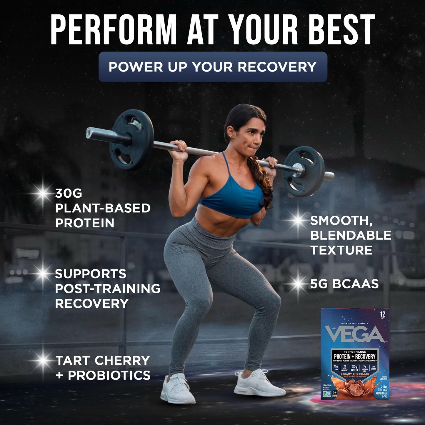 Vega Protein + Recovery Chocolate Packets, 12 Packets