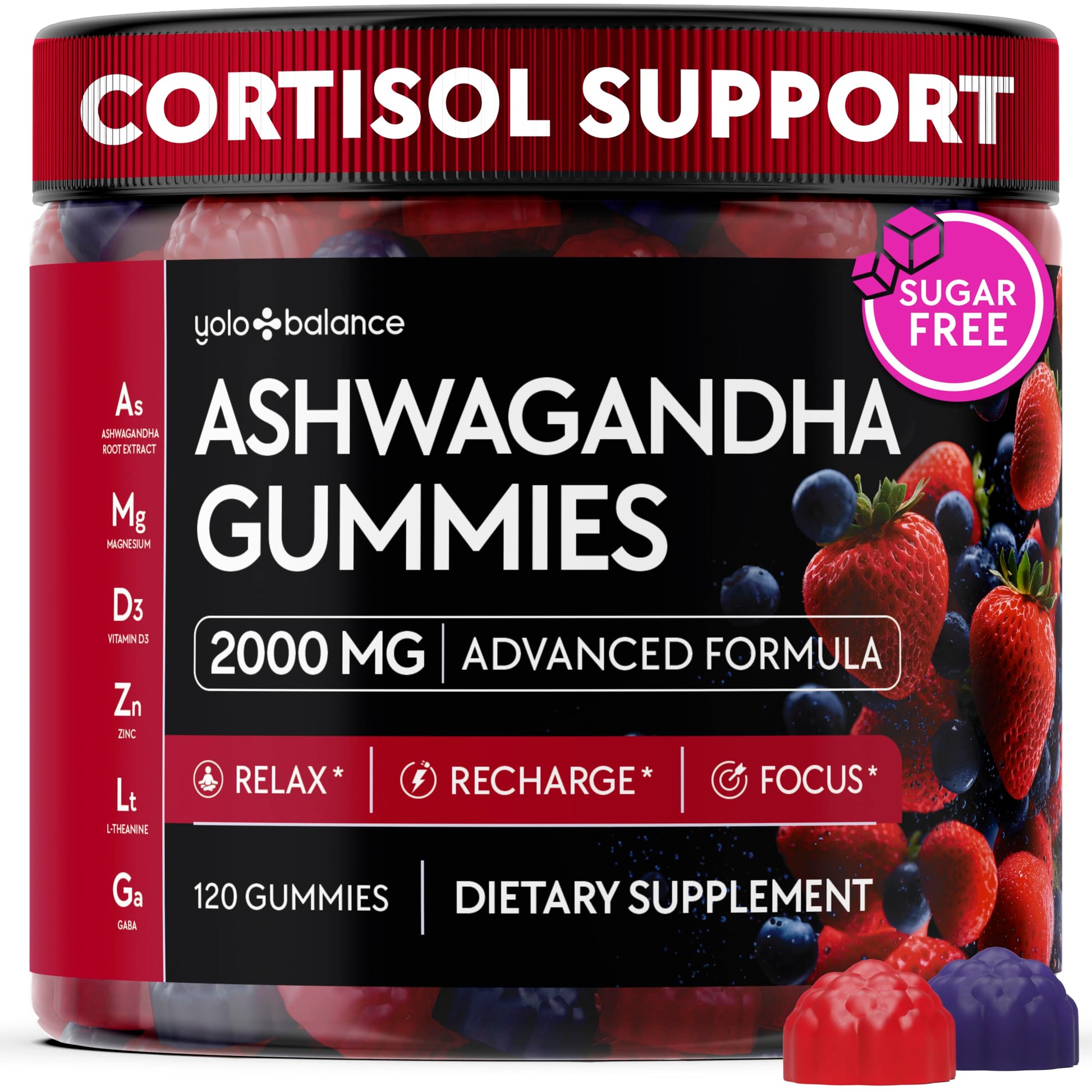YOLOBALANCE Ashwagandha Gummies Gummy 120 Count