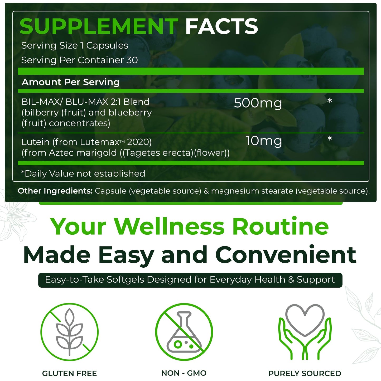 Natural Nutra Ultimate Eye Health Supplement Bilberry & Blueberry Extract Capsule, 30 Capsules