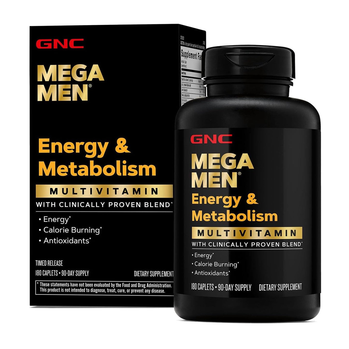 GNC Mega Men Energy & Metabolism Multivitamin Caplets 180