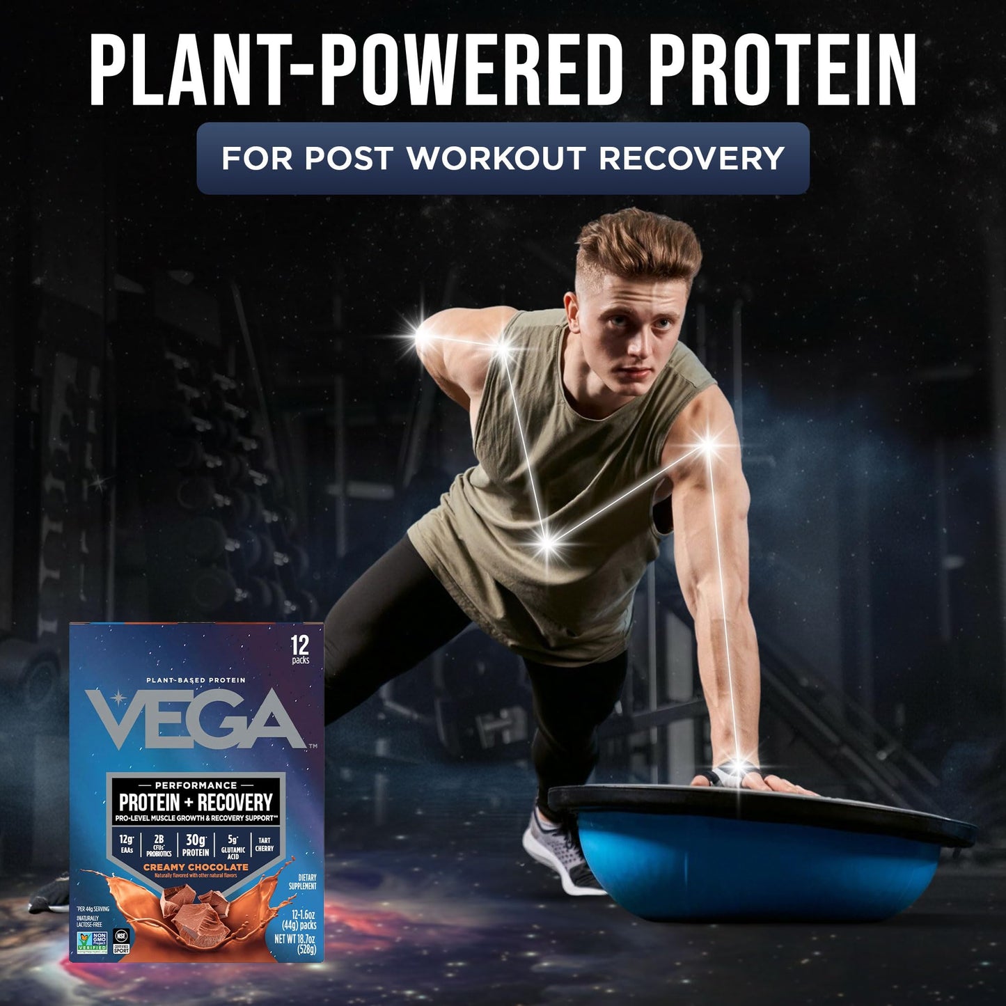 Vega Protein + Recovery Chocolate Packets, 12 Packets