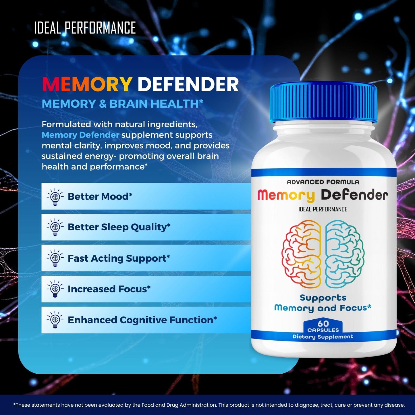 IDEAL PERFORMANCE Memory Defender Capsules, 120 Capsules