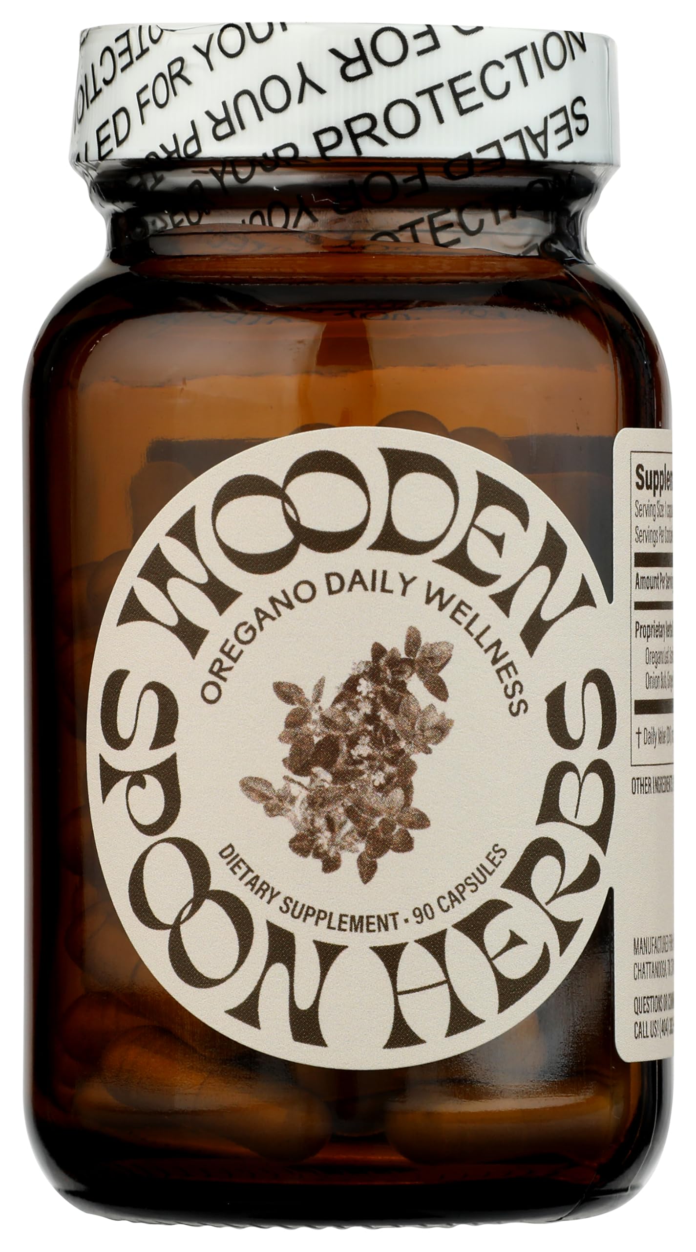 Wooden Spoon Herbs Oregano Daily Wellness Caplets 90