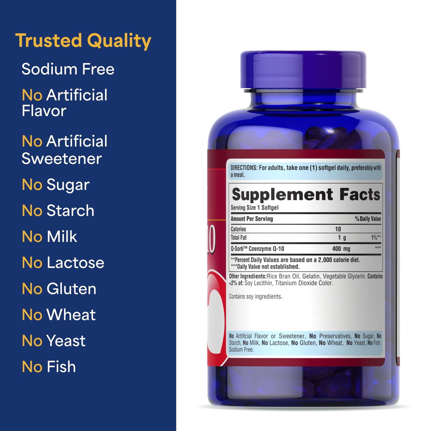 Puritan's Pride CoQ10 400mg Softgel, 120 Count