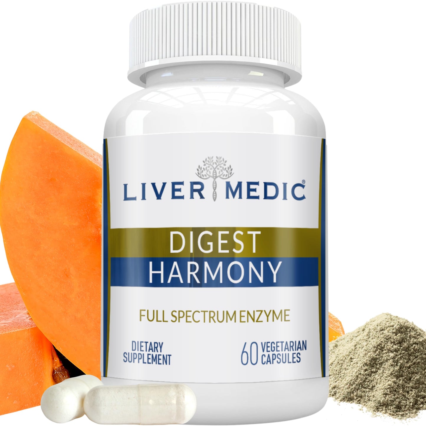 Liver Medic Digest Harmony Maximum Strength Digestive Enzymes 120 Capsules