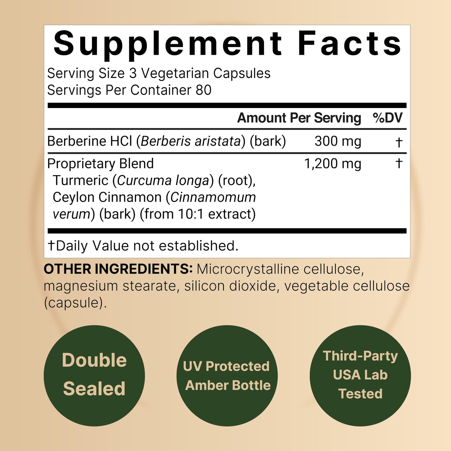 NatureBell Berberine Supplement 1,500mg with Ceylon Cinnamon & Turmeric Root Capsules, 480 Capsules