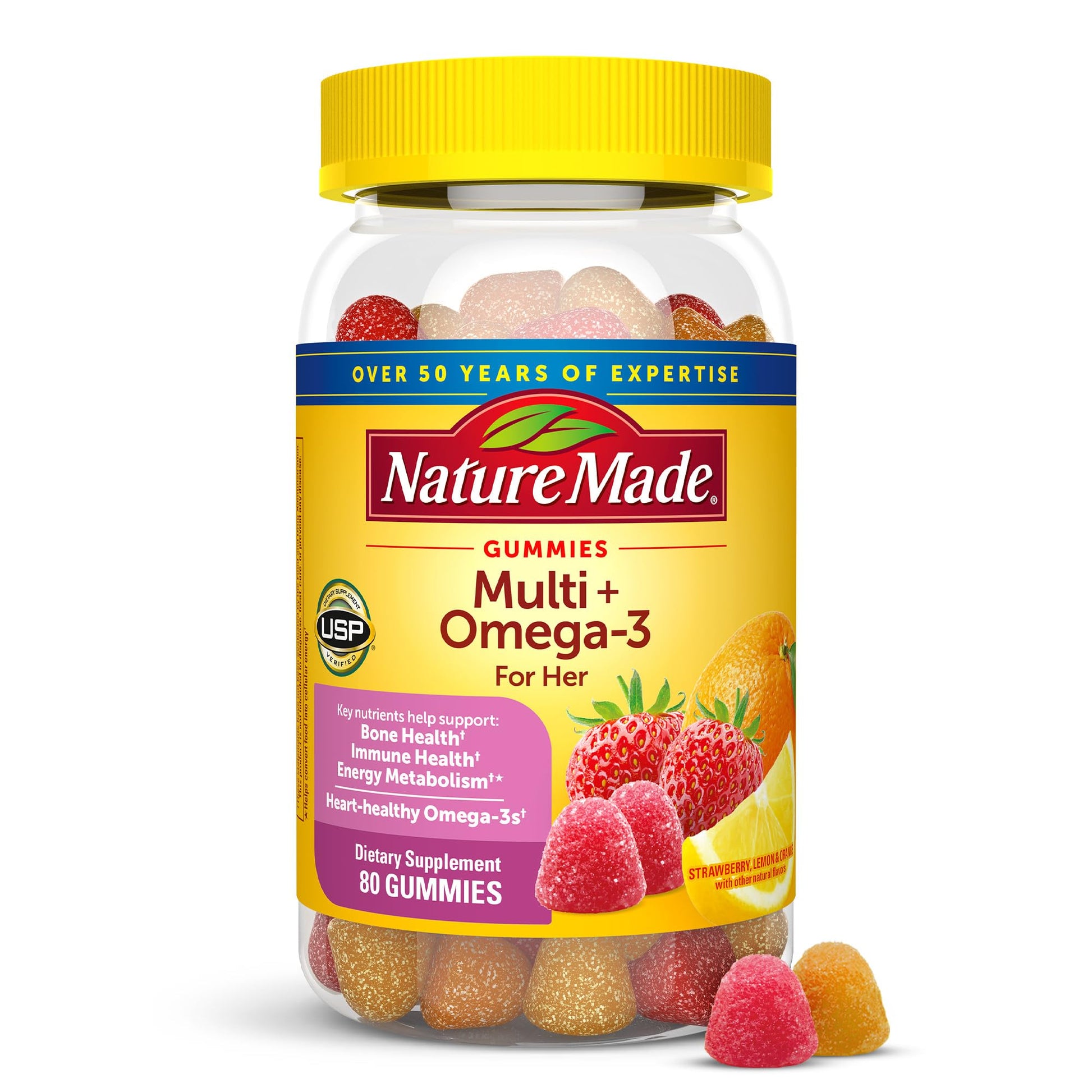 Nature Made Women's Gummy Multivitamins with Omega-3, 80 Gummies