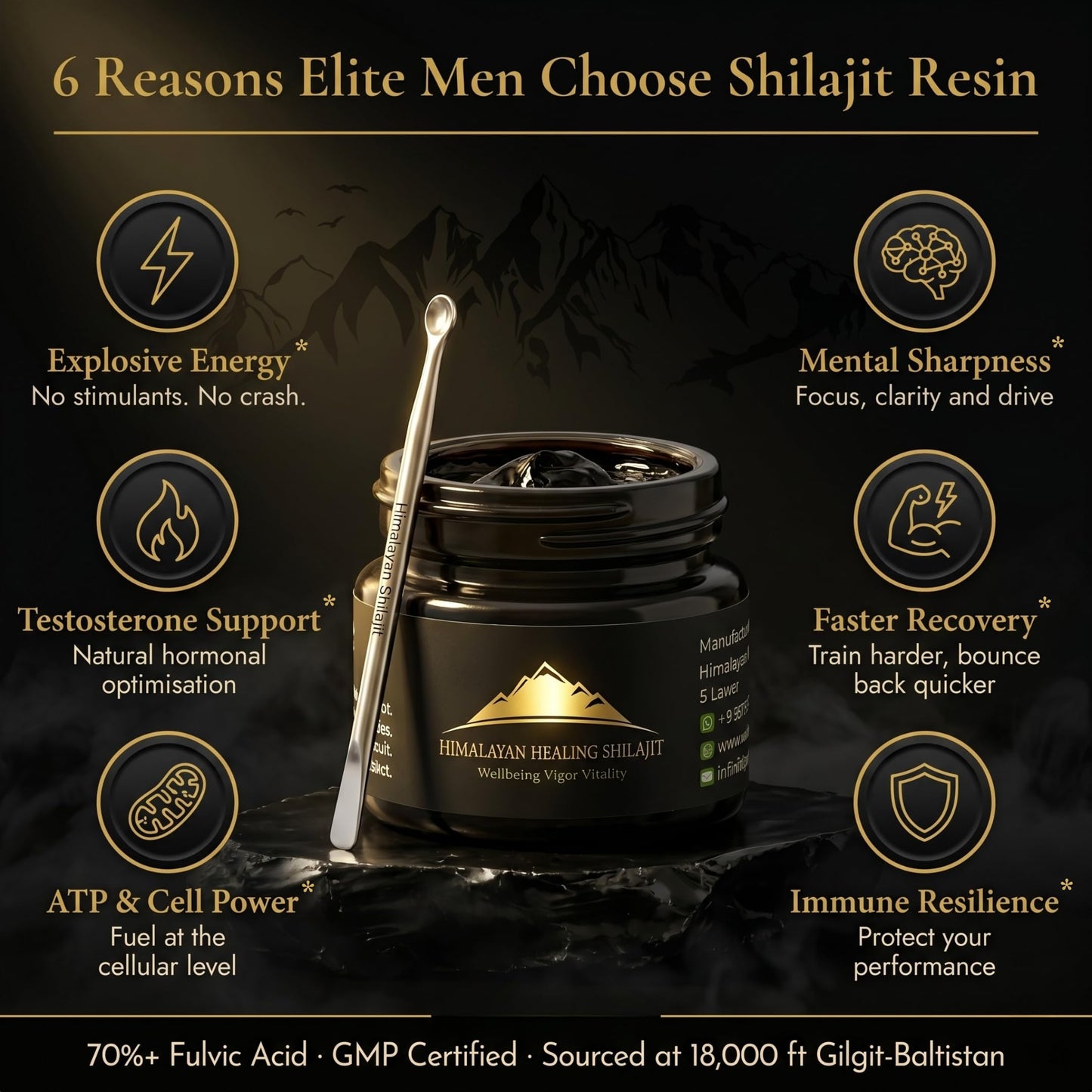 Himalayan Shilajit Gold Grade Himalayan Shilajit Resin Softgel 1.05 oz