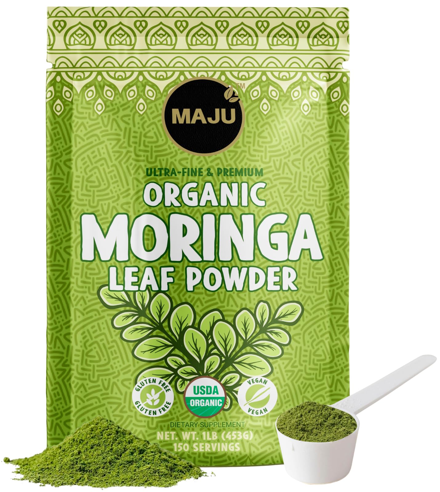 Maju Superfoods Organic Moringa Powder 16 oz