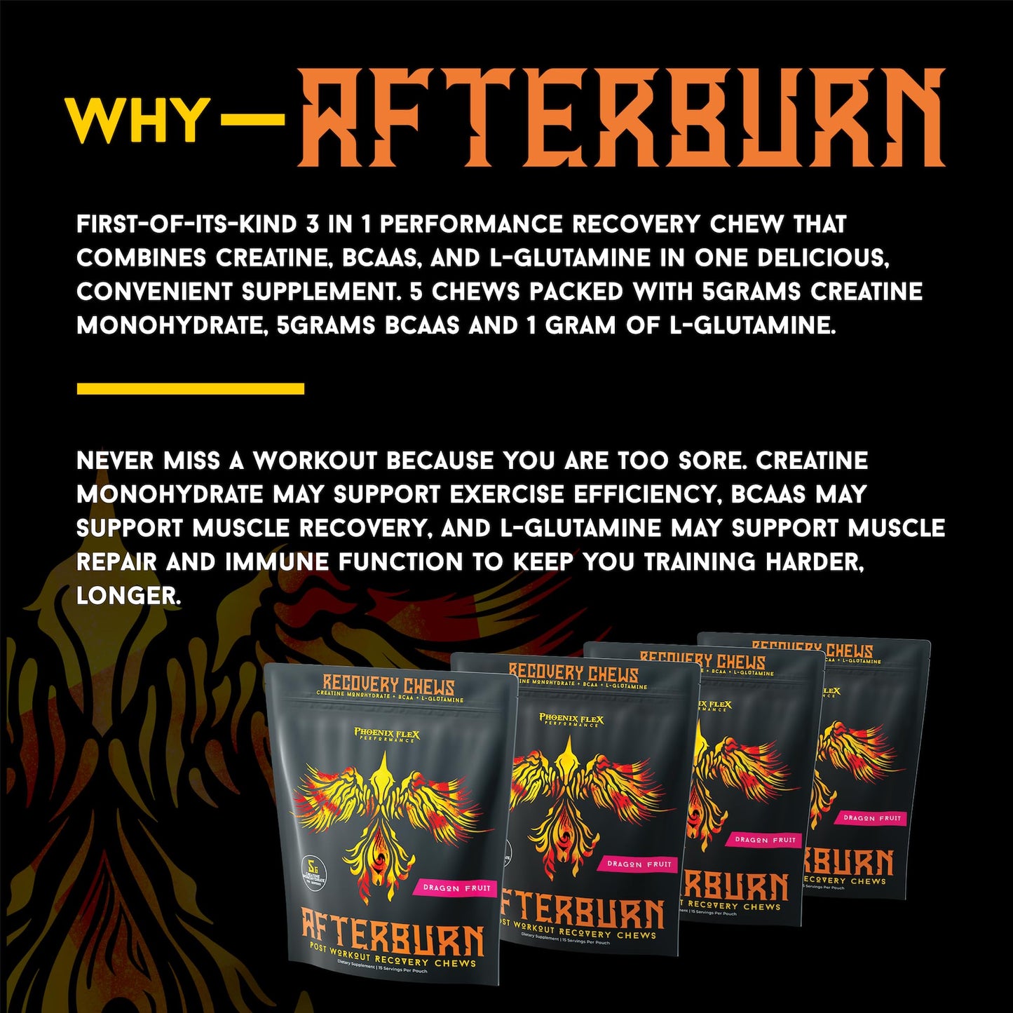 PHOENIX FLEX PERFORMANCE After Burn Creatine Monohydrate Chews Chewable 1 Count