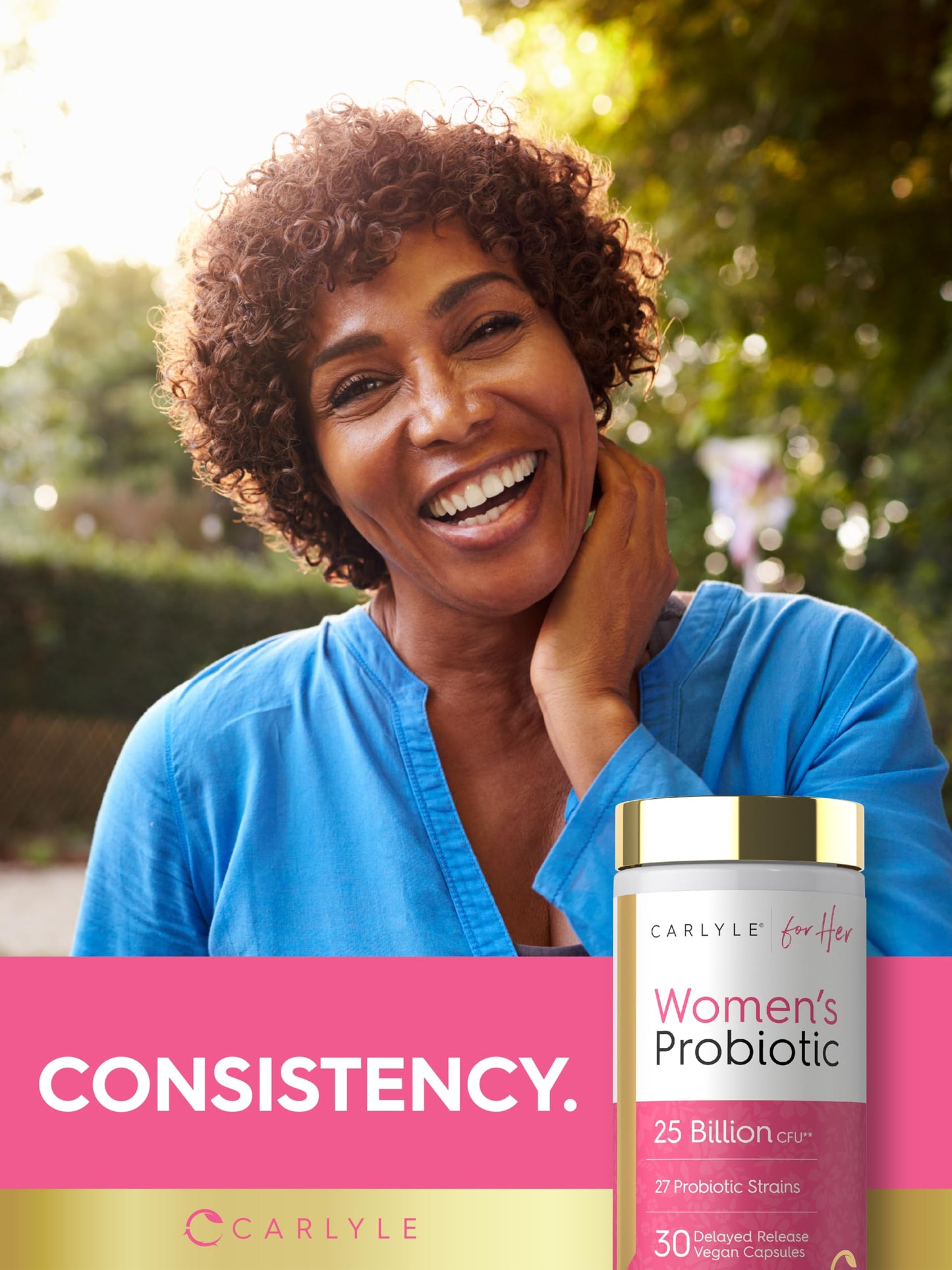 Carlyle Women's 25 Billion CFU Probiotic Supported by 27 Strains Capsule, 30 Count