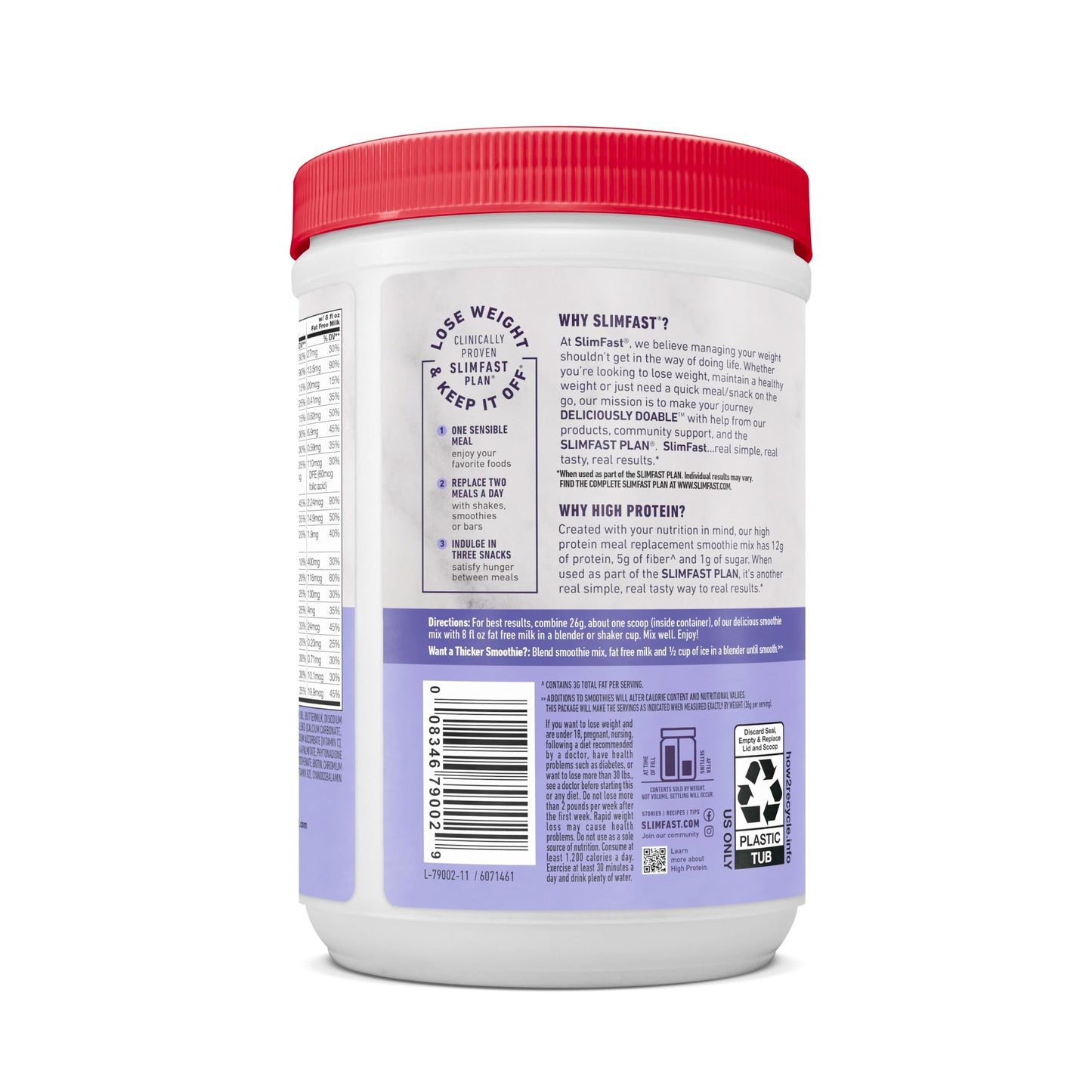 SlimFast Advanced Nutrition High Protein Meal Replacement Smoothie Mix Powder Vanilla Cream 22.02 oz