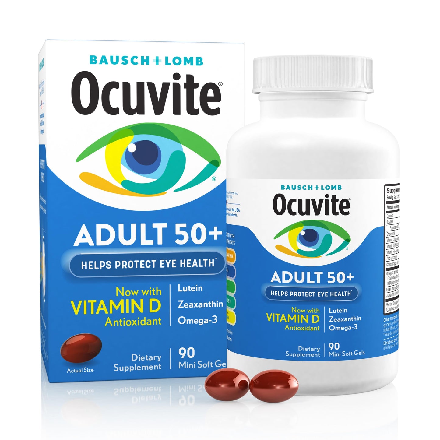 Ocuvite 50+ Eye Vitamin & Mineral Supplement 90 Softgels