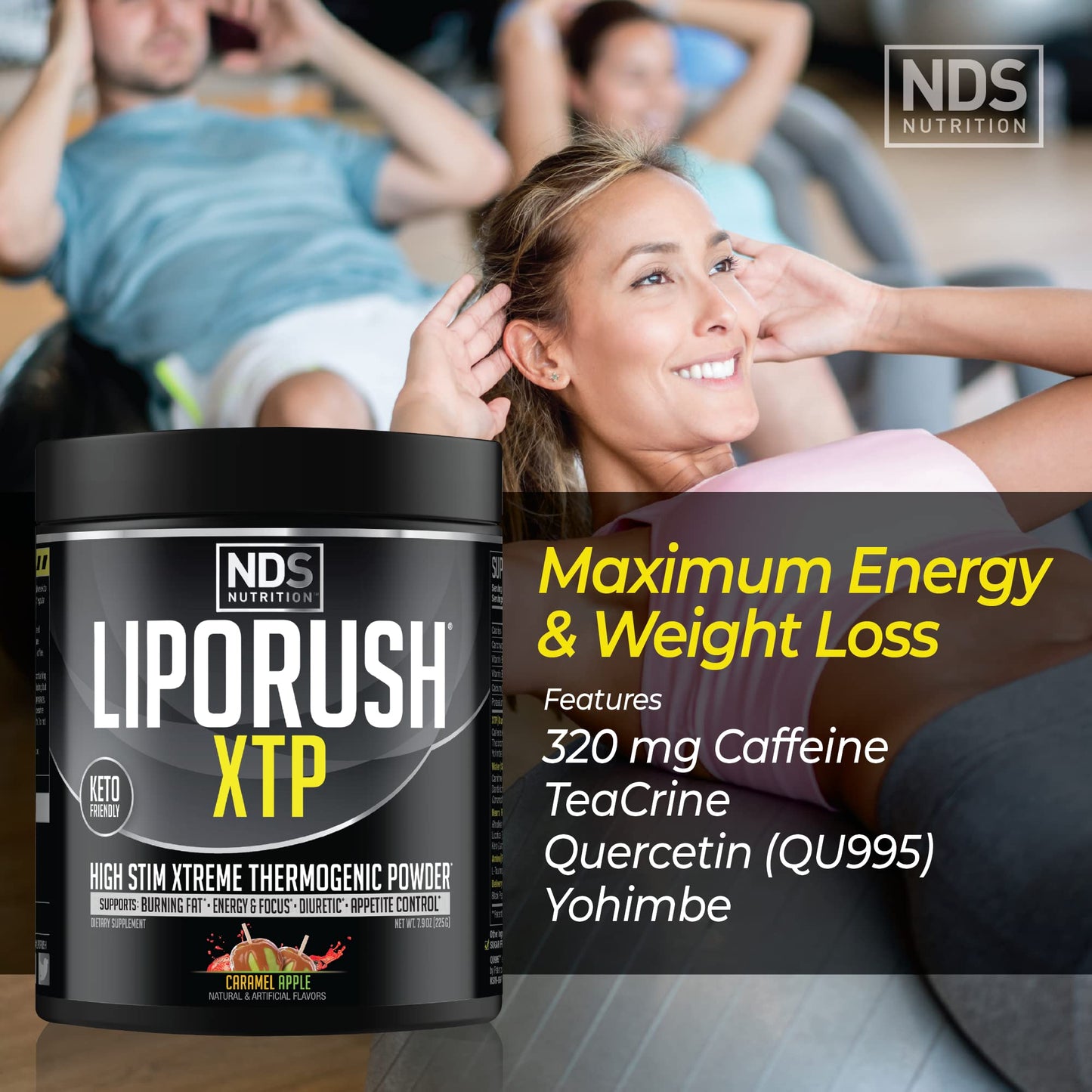 LIPORUSH NDS Nutrition XTP Thermogenic Fat Burner with L-Carnitine Powder, 7.9 Ounce