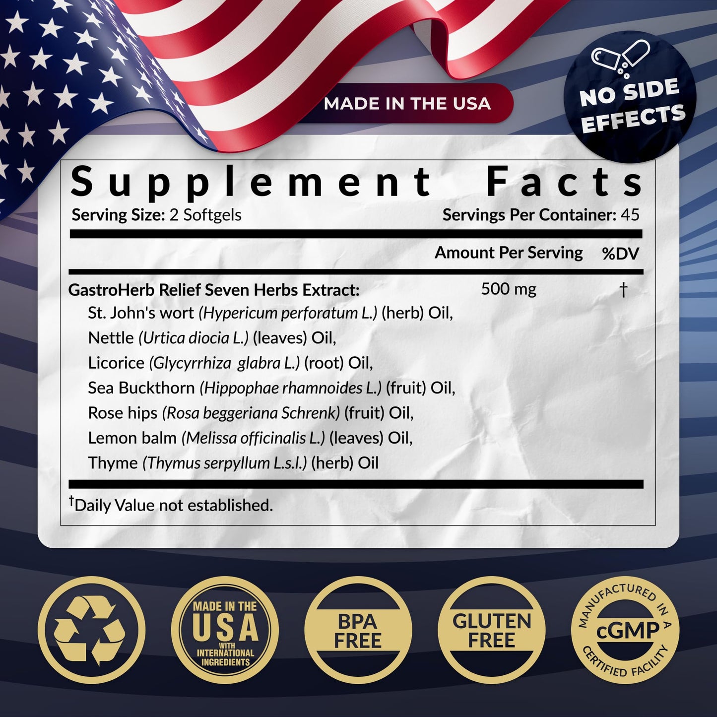 CORSA365 Gastroherb Relief 7 Herbs Extract Softgels 90
