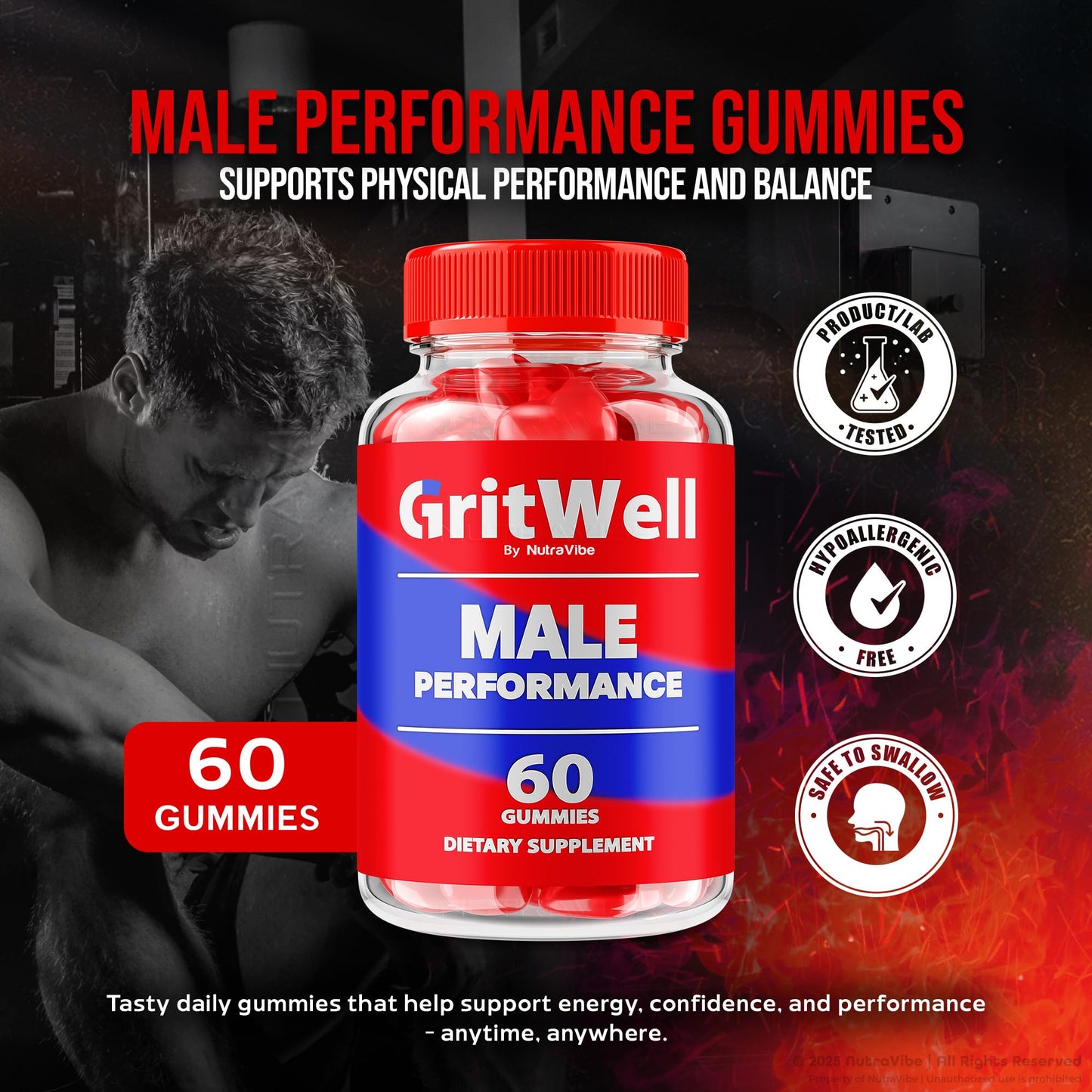 NutraVibe GritWell Gummies 120 Gummies