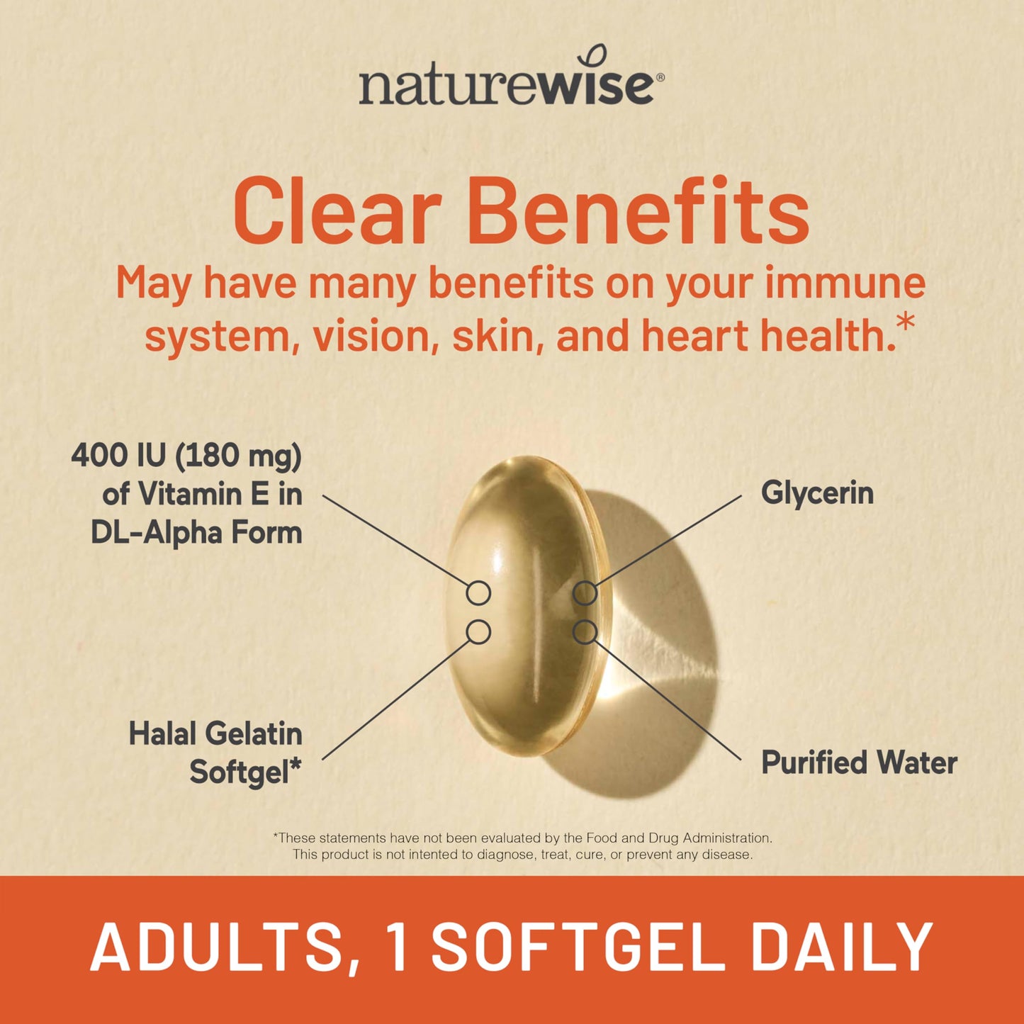 NatureWise Vitamin E 400 IU Softgels, 200 Count