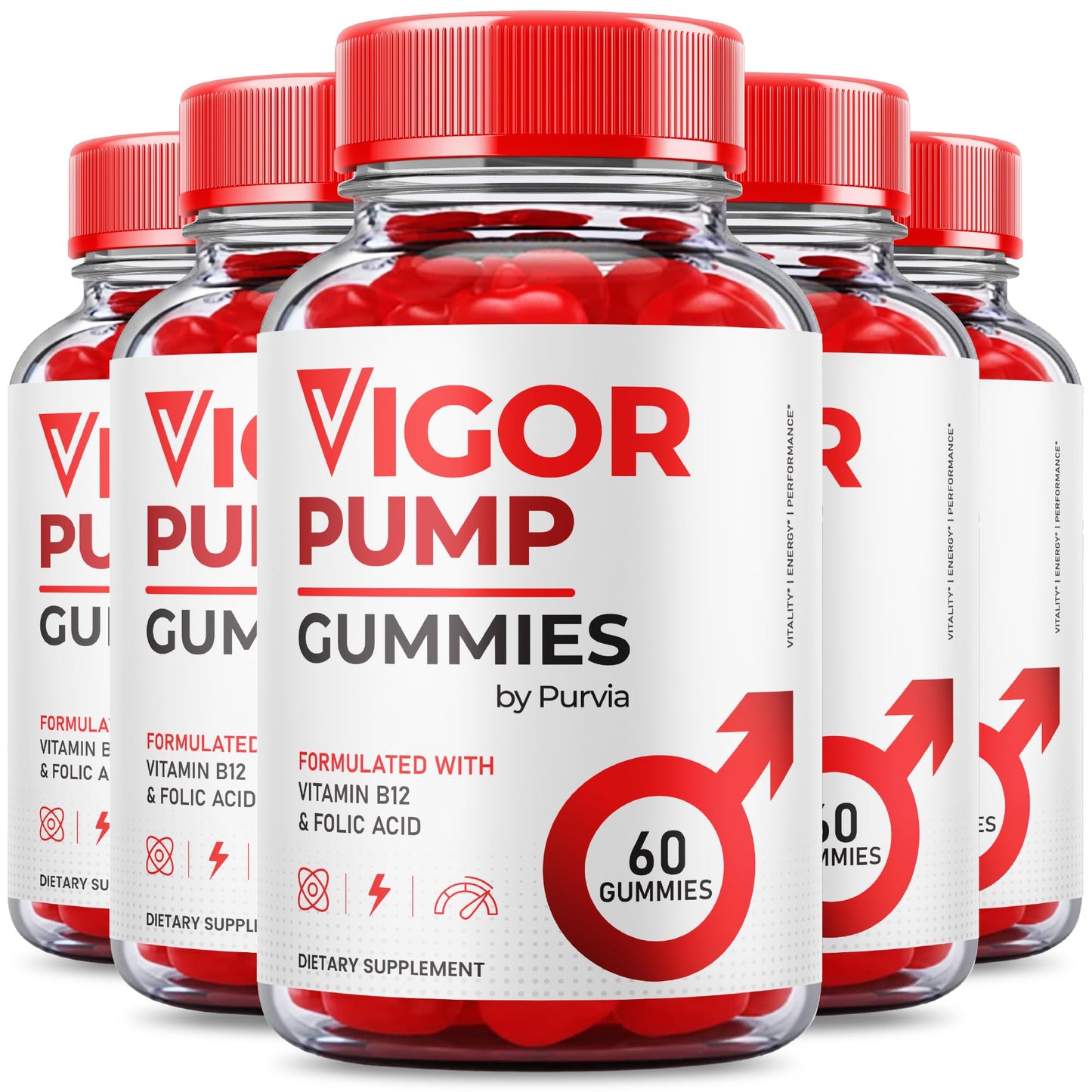 Purvia Vigor Pump Gummies, 300 Gummies