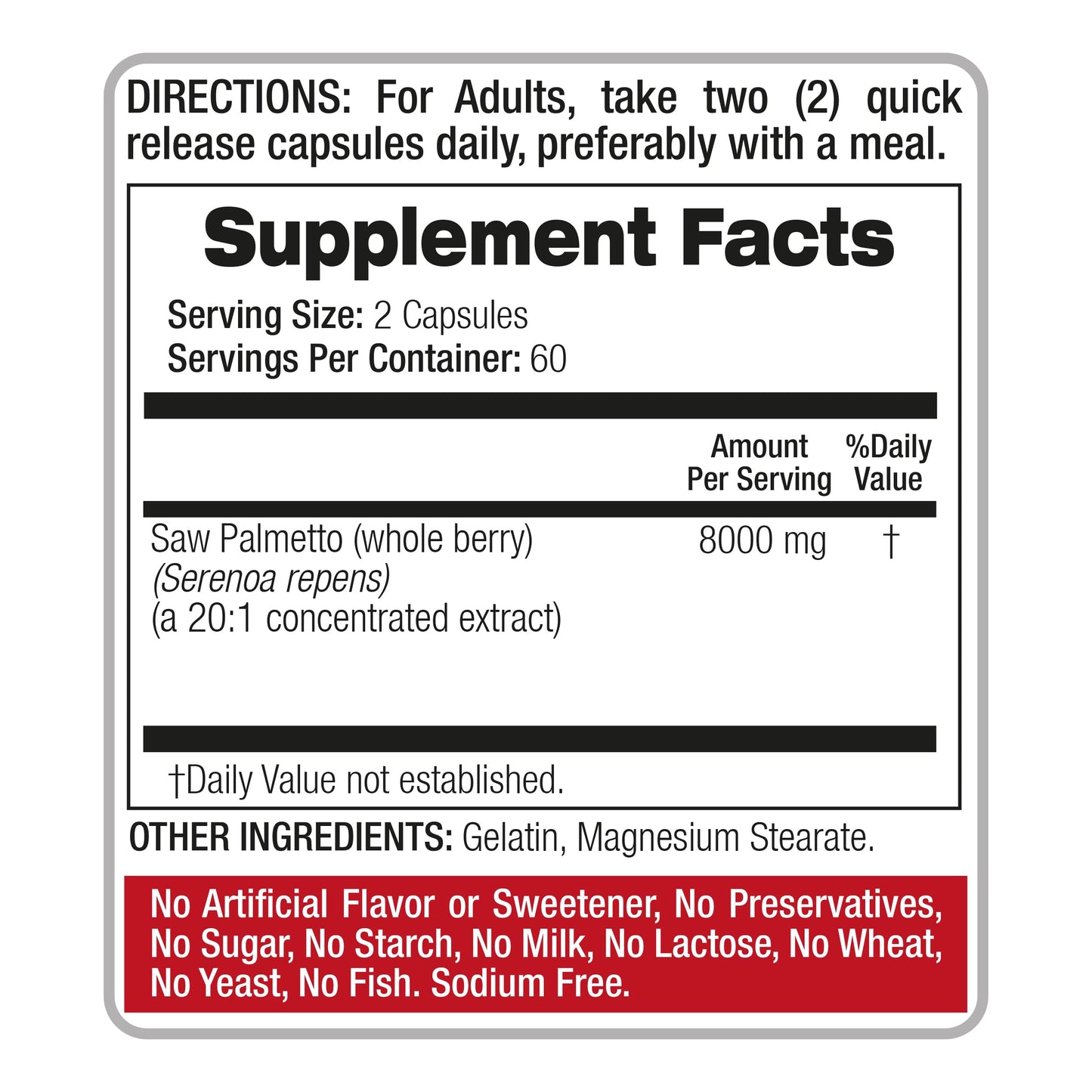 FITO MEDIC'S Saw Palmetto Capsules 120 Count