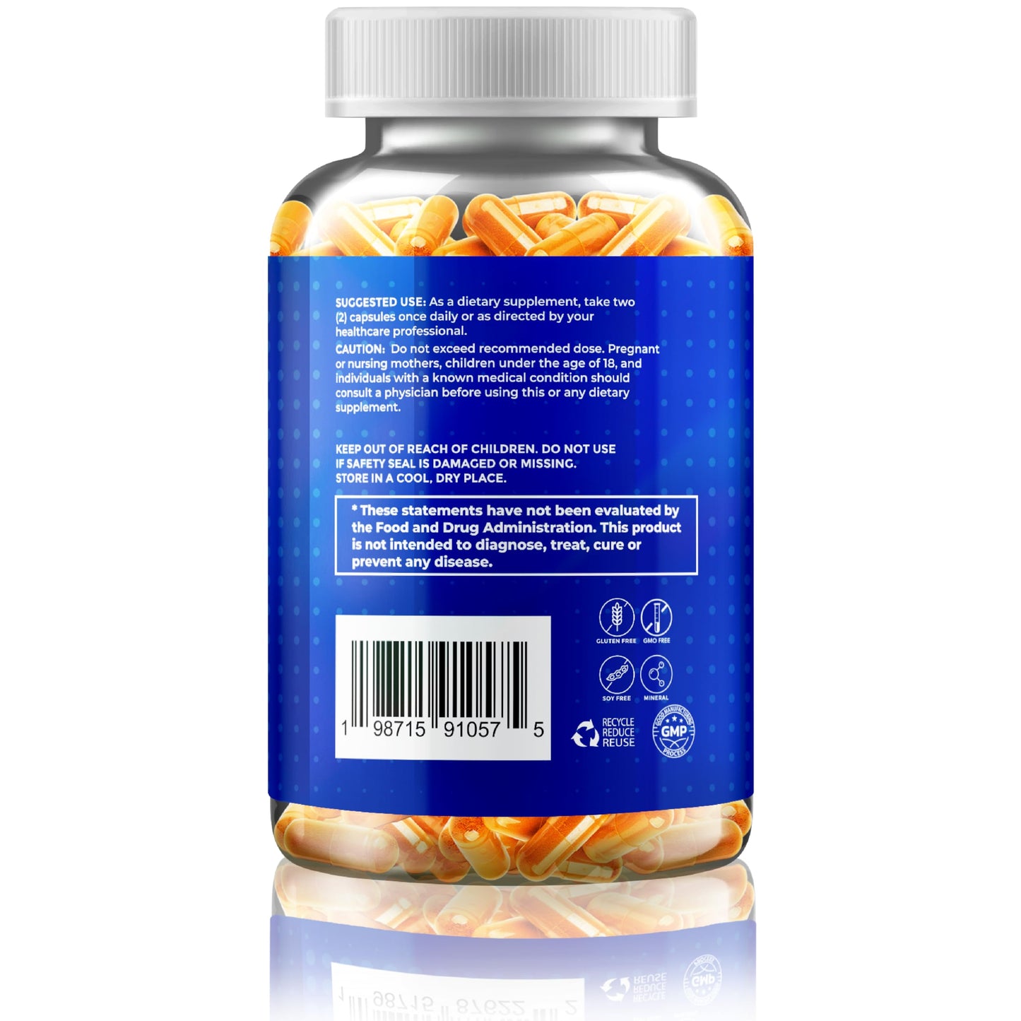 Gusevit Turmeric + Ginger Extract + BioPerine for Best Absorption (Black Pepper Extract), 1,300+ mg per Serving, Turmeric 95% Curcuminoids, 120 Capsules