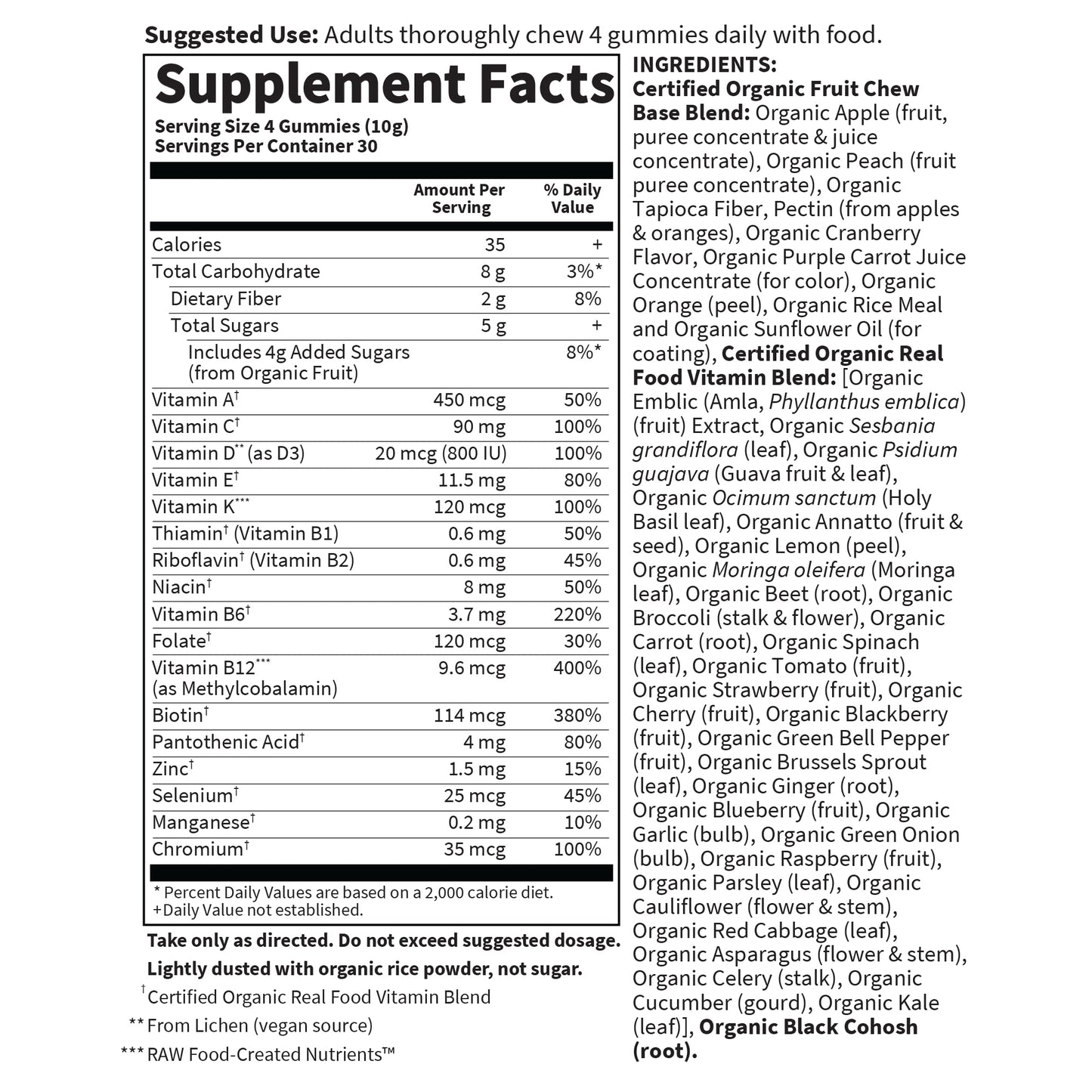Garden of Life Organics Women 40+ Gummy Vitamins, 120 Gummies
