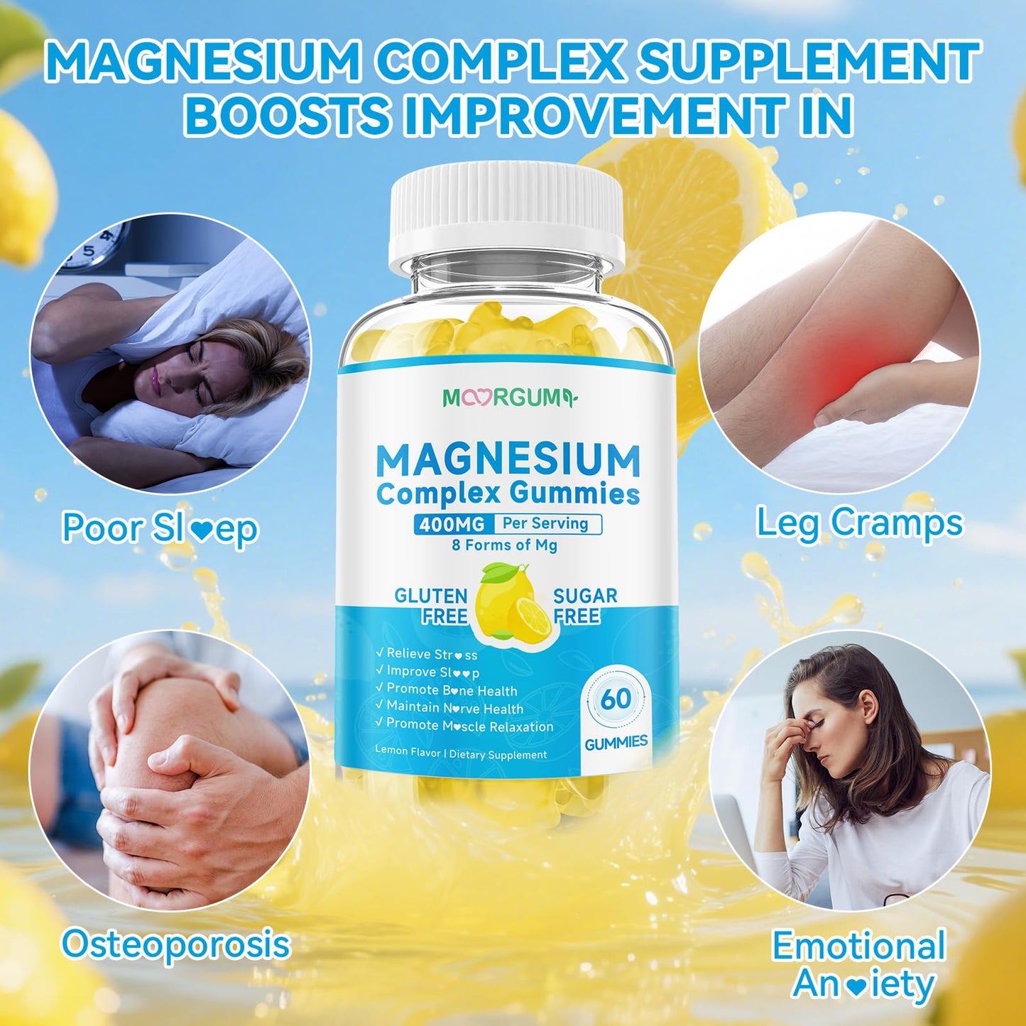 MOORGUMY Magnesium Complex Gummies 120 Count