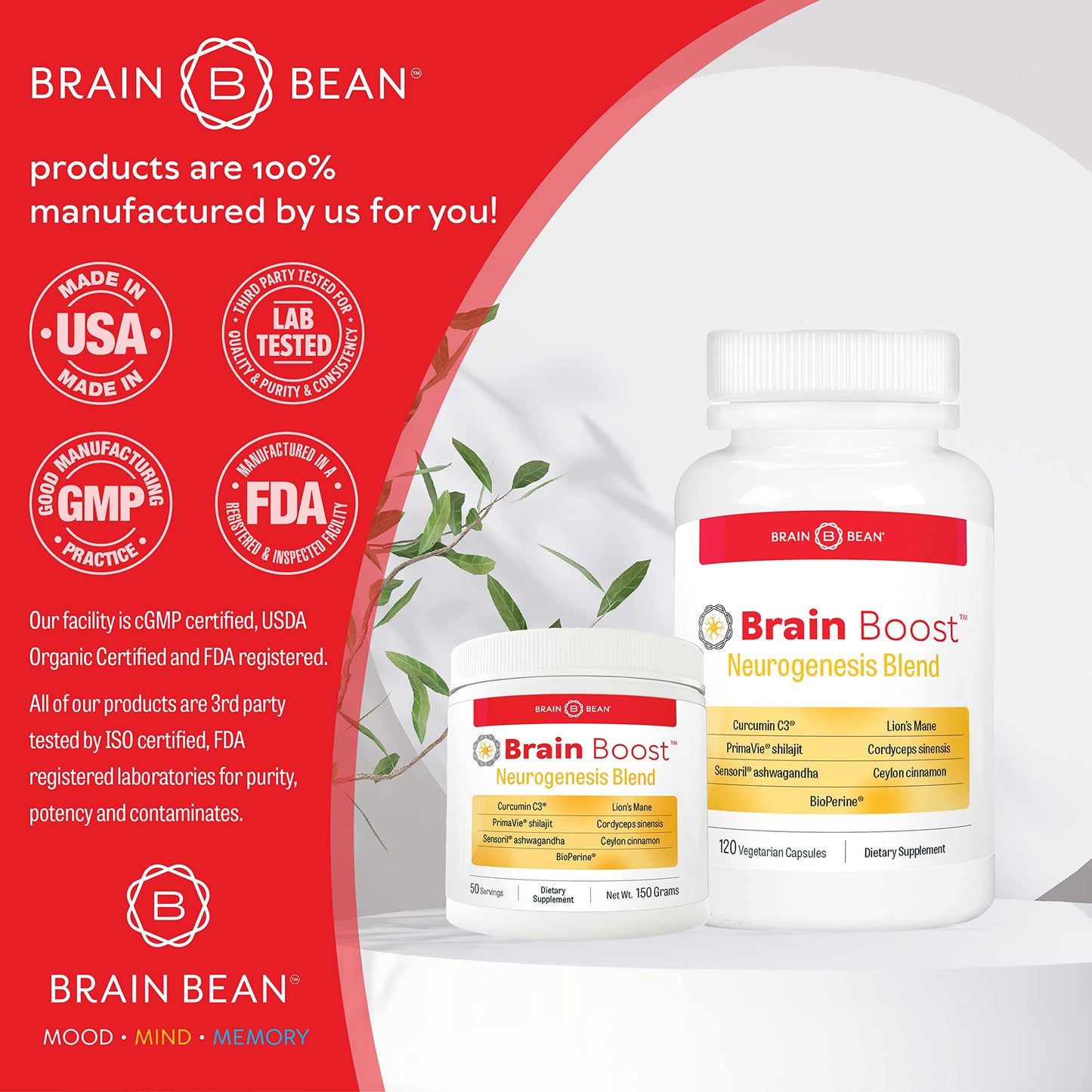 Brain Bean Brain-Boost Powder 5.29 Ounce
