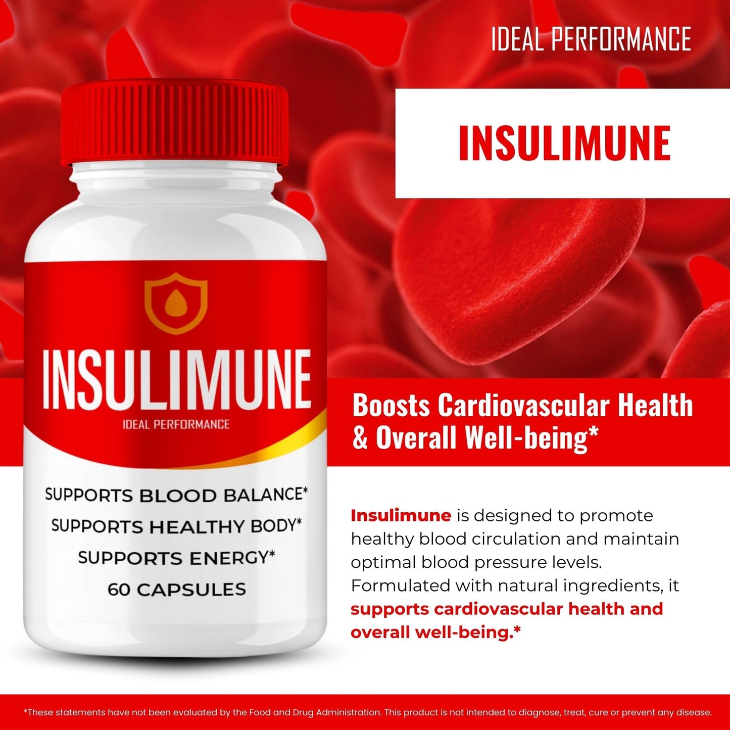 IDEAL PERFORMANCE Insulimune Blood Support Capsule, 60 Count