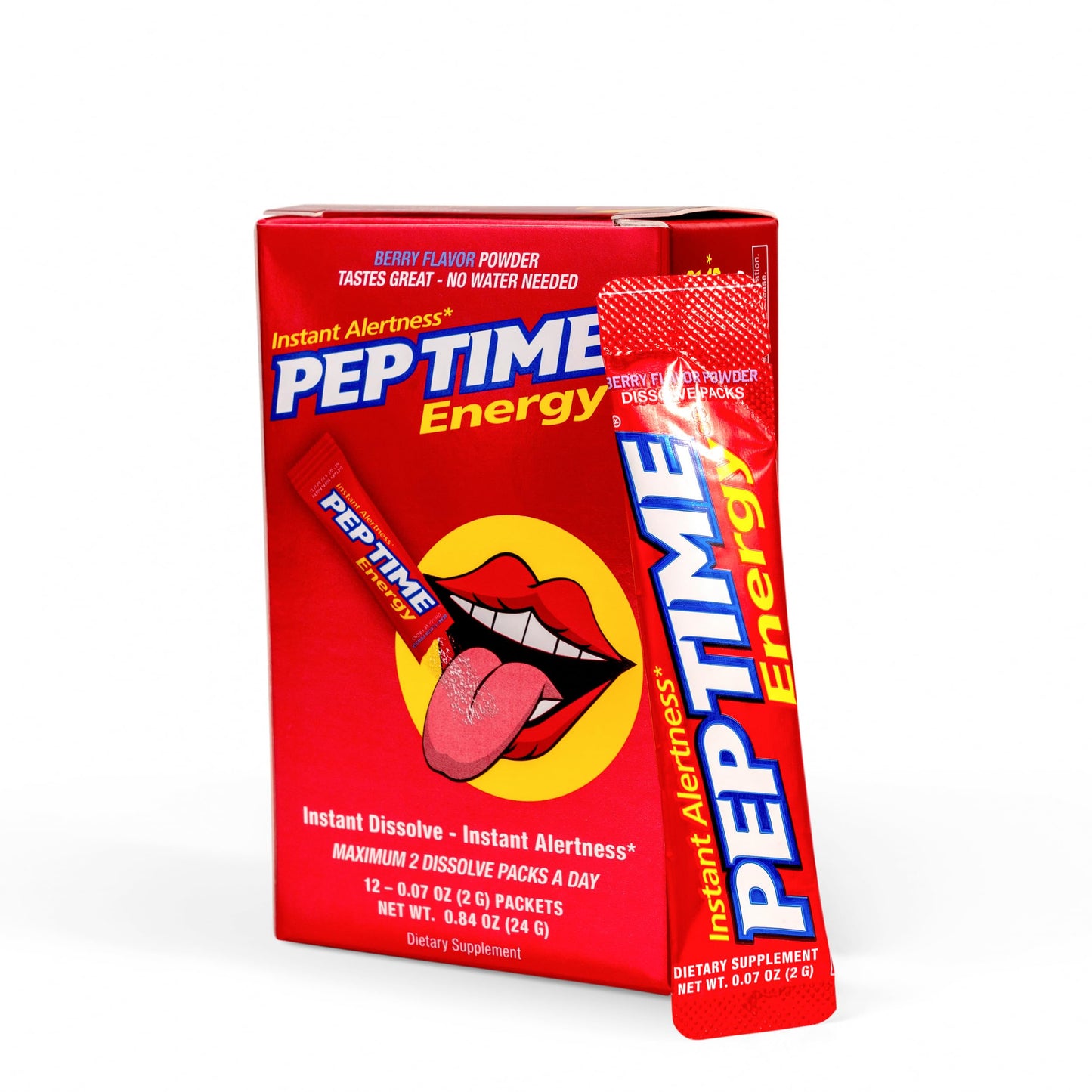 PEPTIME Energy Berry Flavor Powder 12 Dissolve Packs