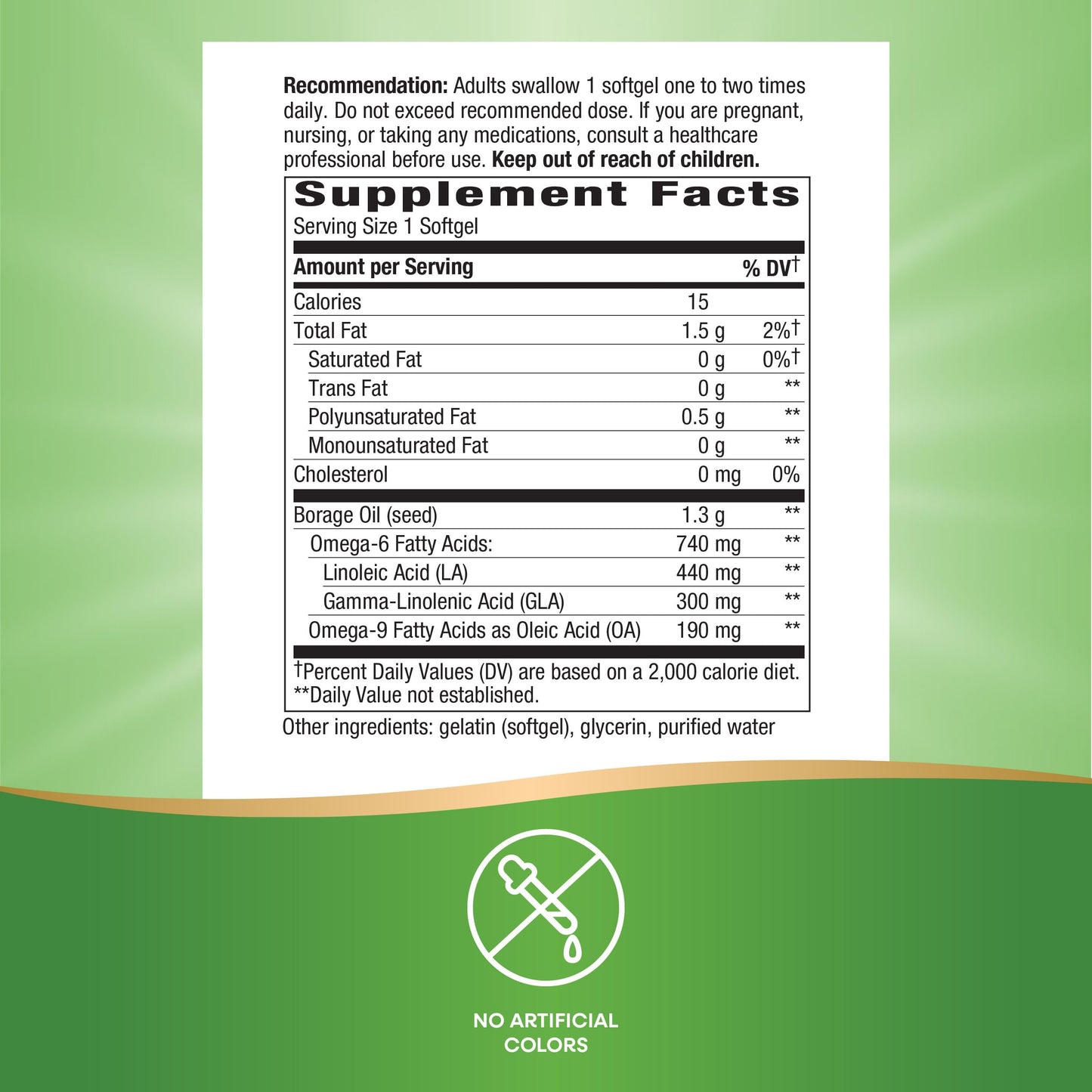 Nature's Way Borage Oil Softgels 60 Count