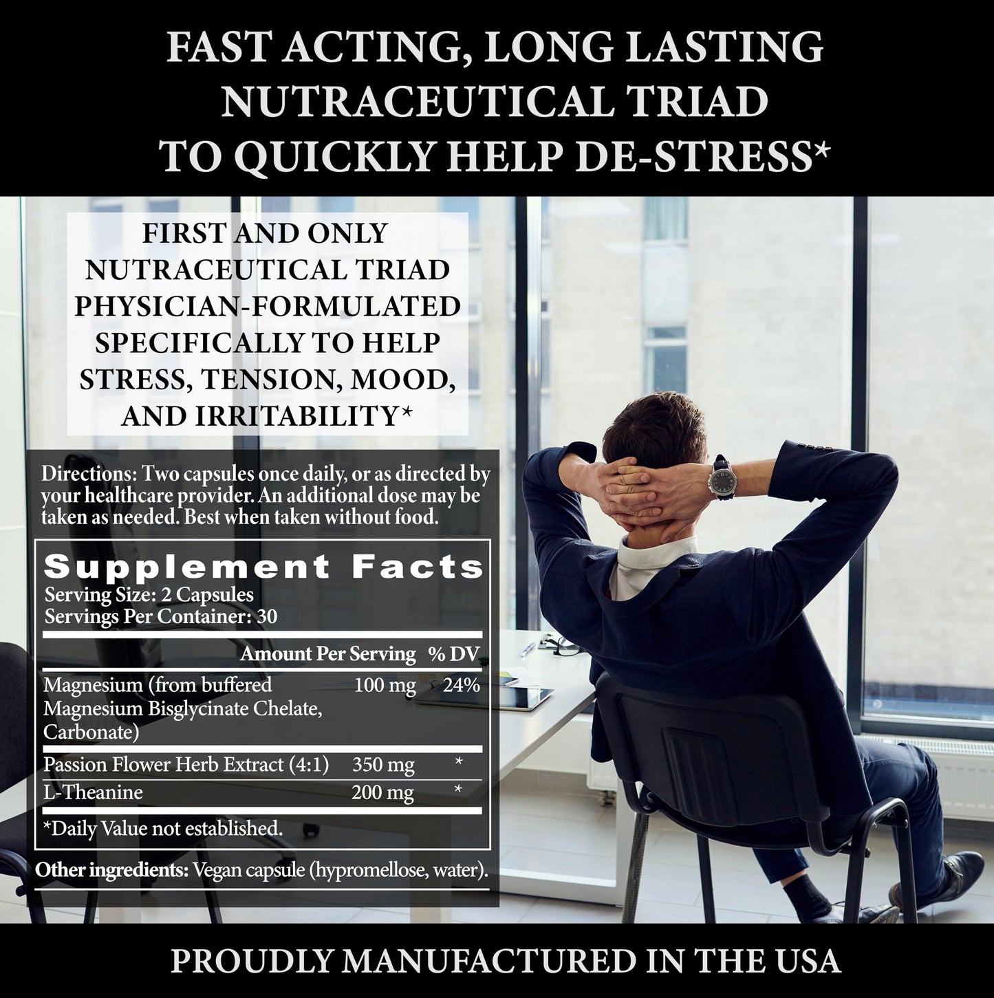 Straight Edge Labs Stress Edge Stress Relief Supplement 60 Capsules