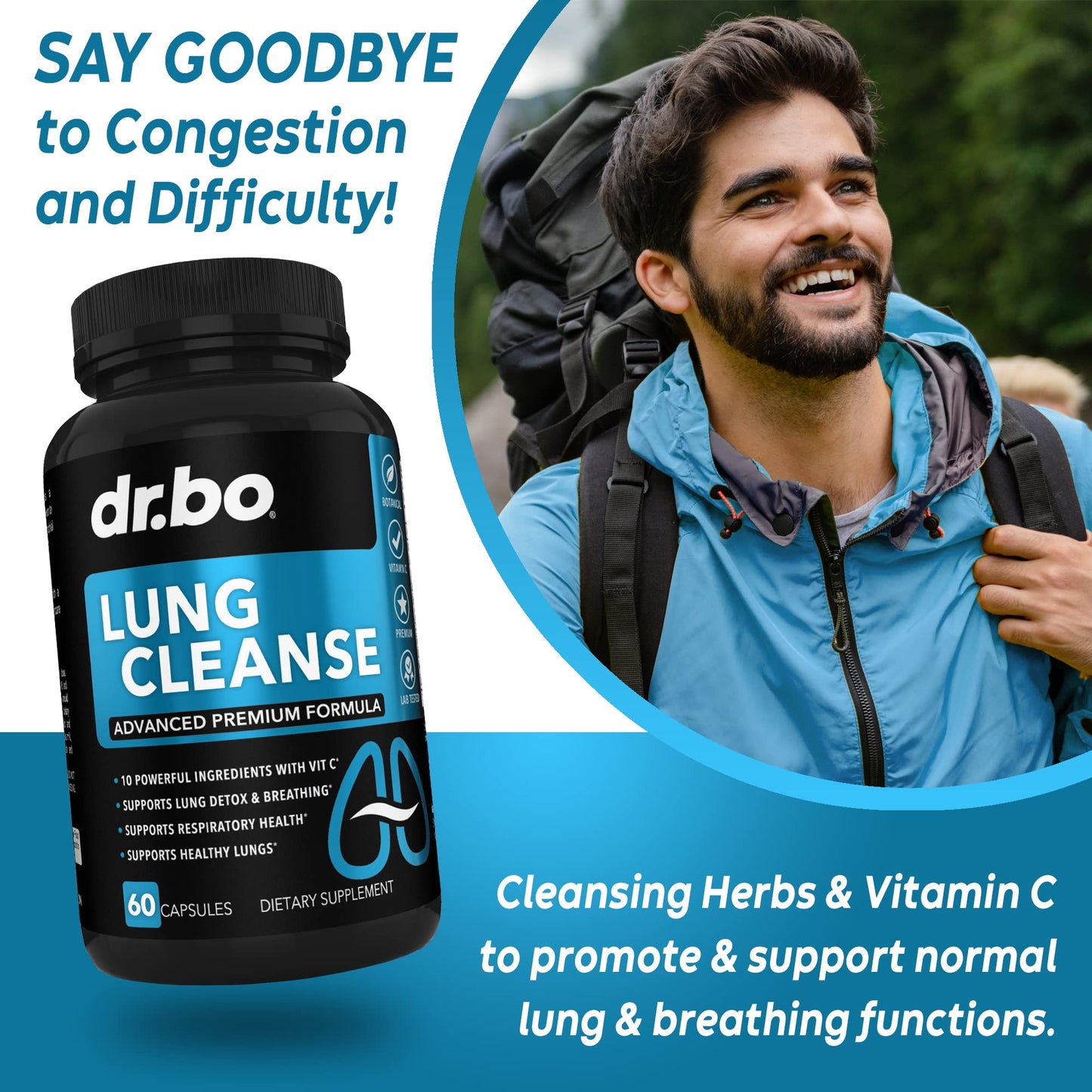 DR. BO Lung Cleanse Support Supplement Capsule, 60 Capsules