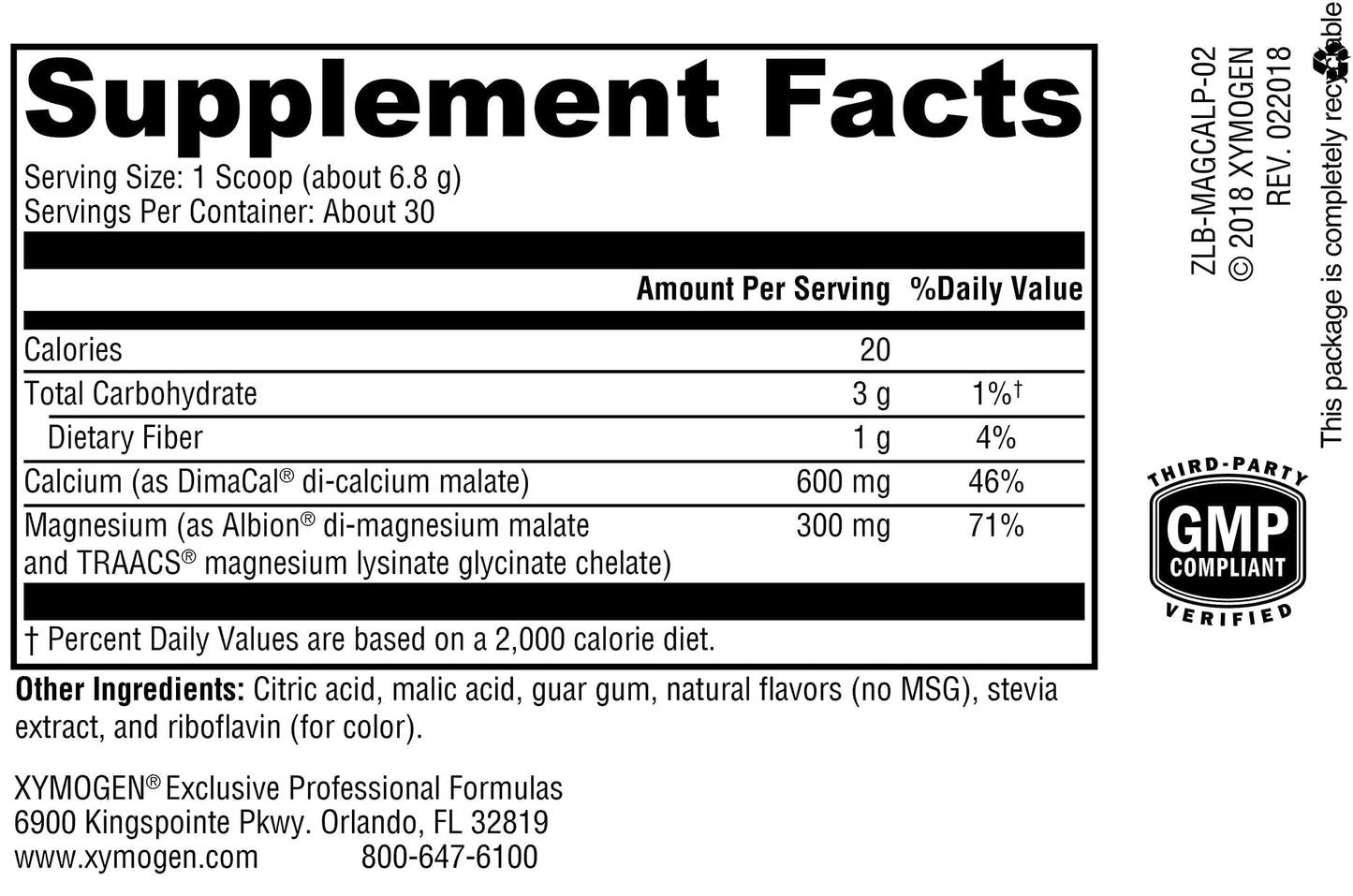 XYMOGEN OptiMag Plus Calcium - Magnesium & Calcium Powder 7.2 oz