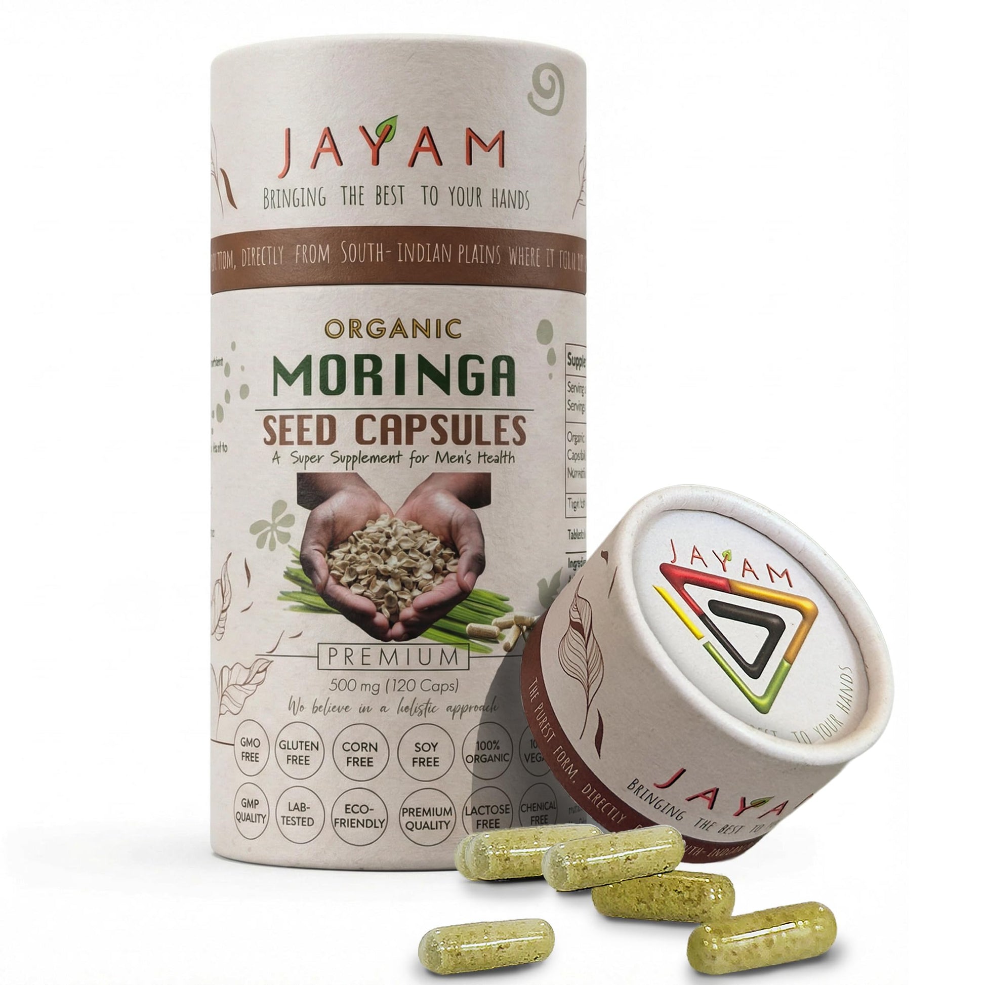 JAYAM Organic Moringa Seed Capsules, 120 Capsules