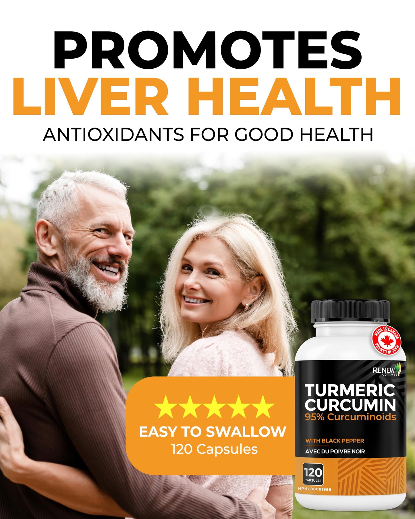Renew Actives Turmeric Curcumin with Black Pepper Capsule 120 Count