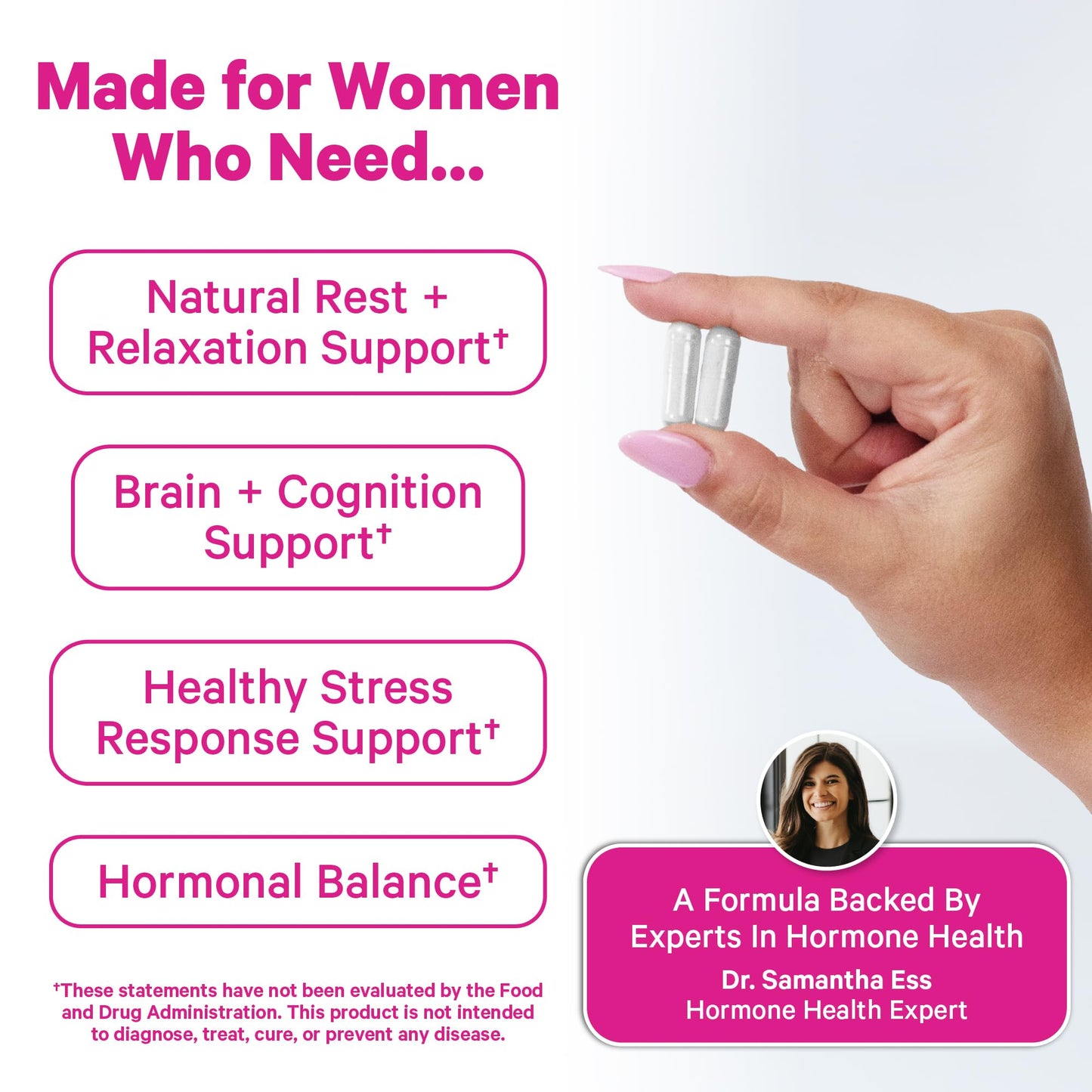 Pink Stork Magnesium Complex for Women, 60 Capsules