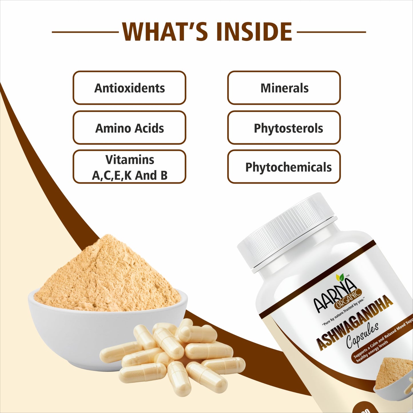 AARNA ORGANIC Ashwagandha 900 mg per Serving Capsules, 120