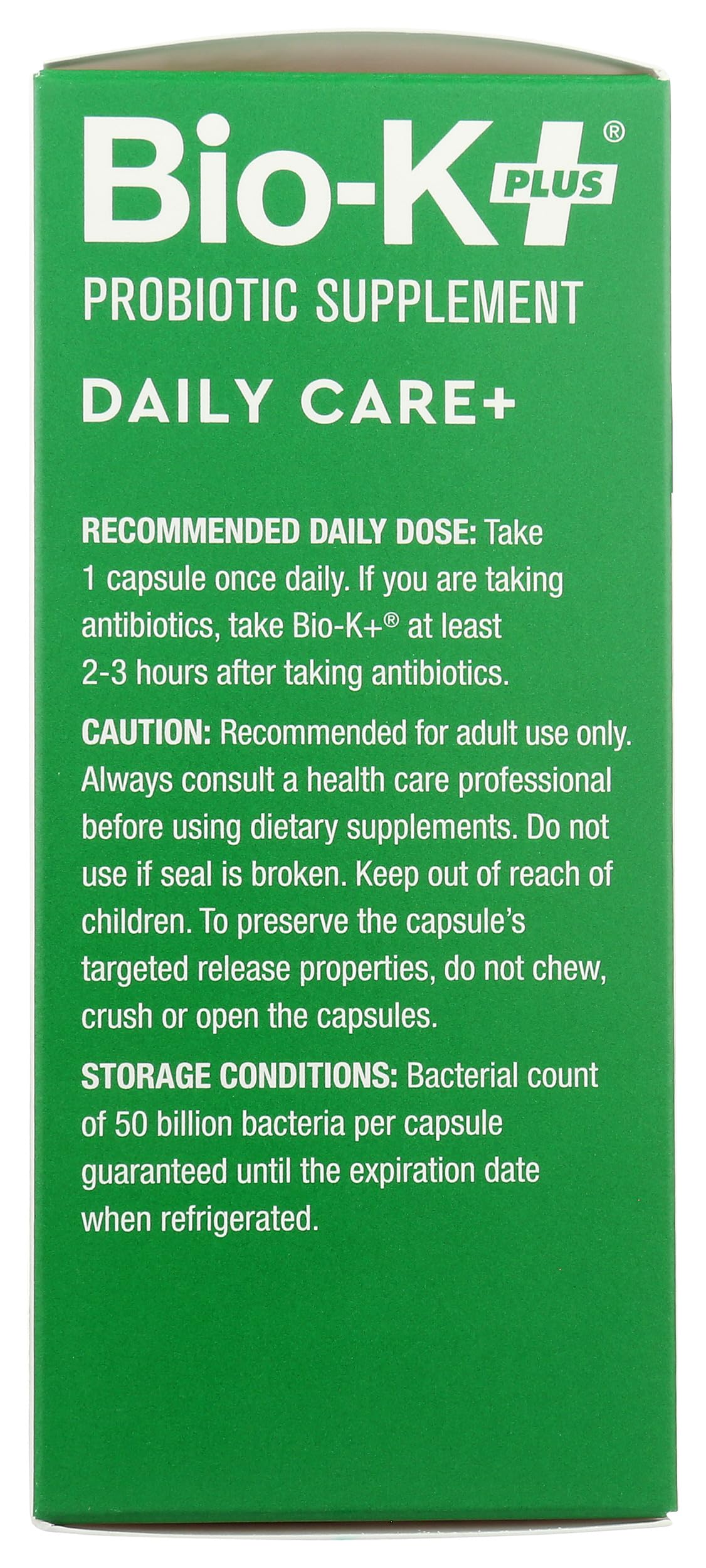 Bio-K Plus Dailycare 50 Billion Probiotics 60 Capsules