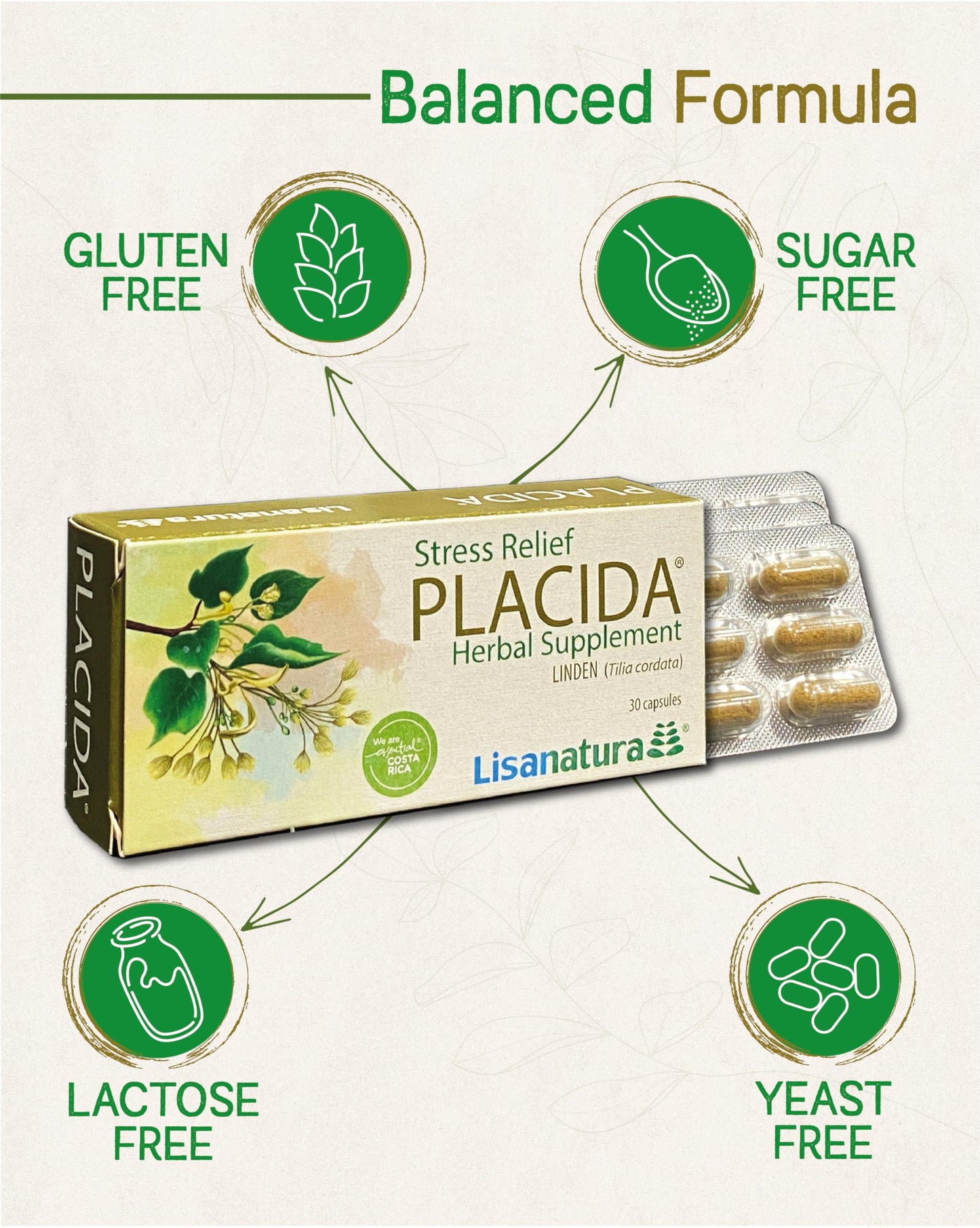 Lisanatura Placida Herbal Supplement 30 Capsules