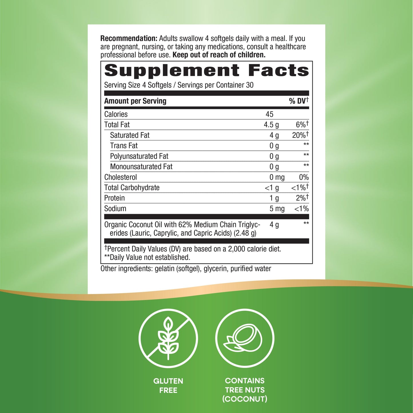 Nature's Way Coconut Oil Softgels 120