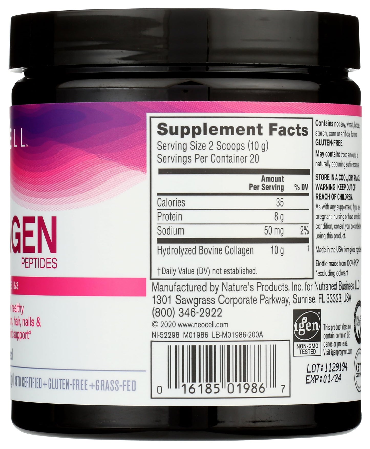NeoCell Super Collagen Powder 6,600 mg Collagen Types 1 & 3 Unflavored, 7 Ounces