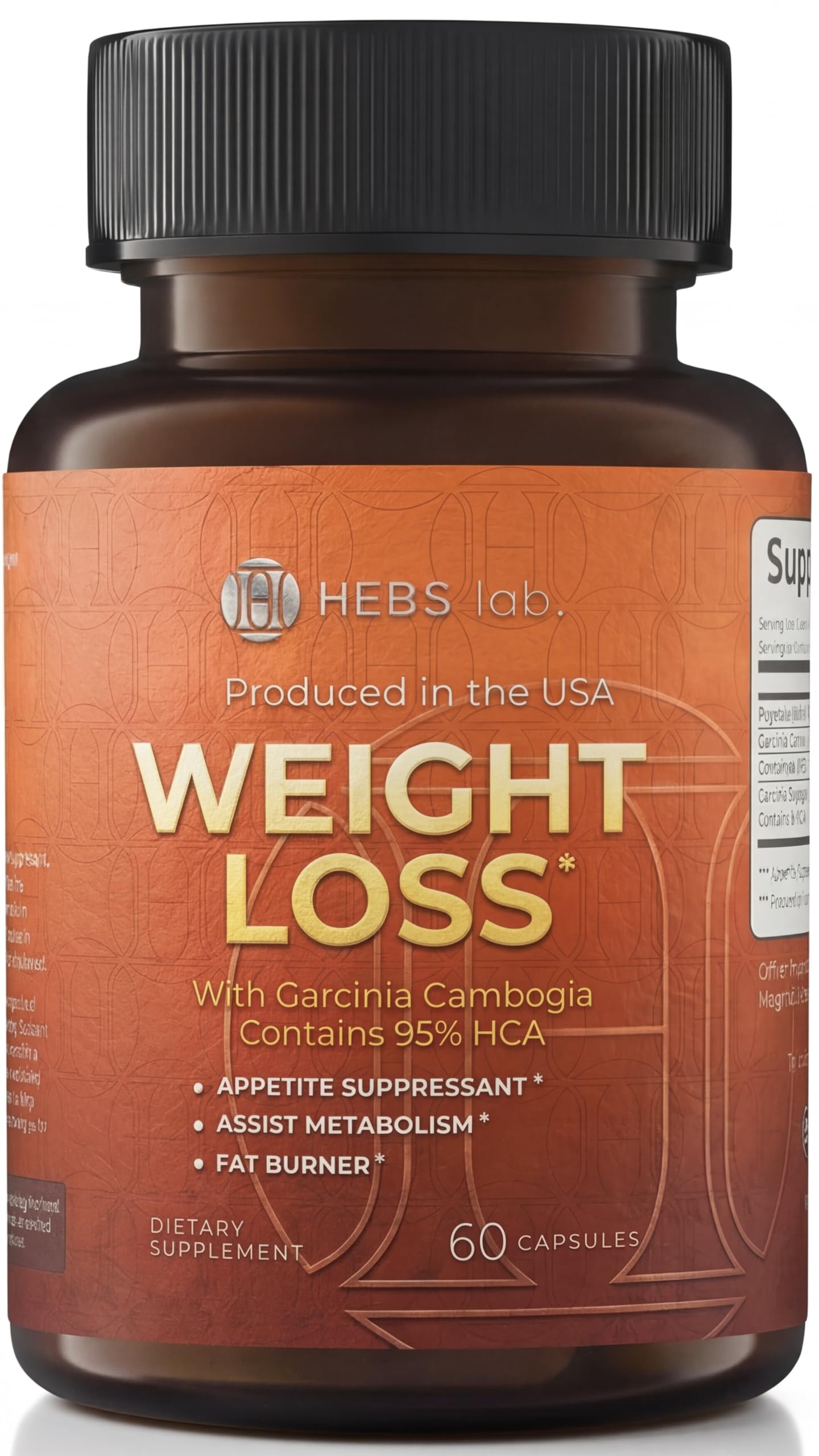 HEBS LAB Weight Loss Pills for Women & Men – GLP-1 Support Diet Pills with Garcinia Cambogia Appetite Suppressant & Metabolism Booster Capsule 60 Count