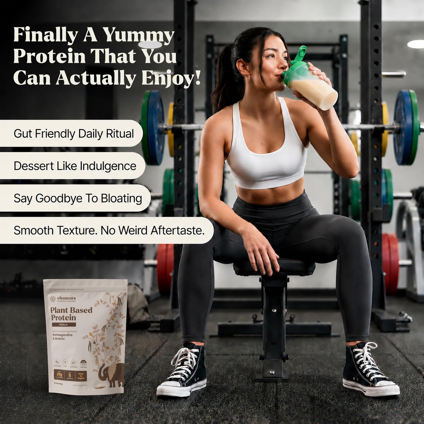 Elements Truffles Vanilla Plant Protein Powder (20g Protein), 1.25 Pound