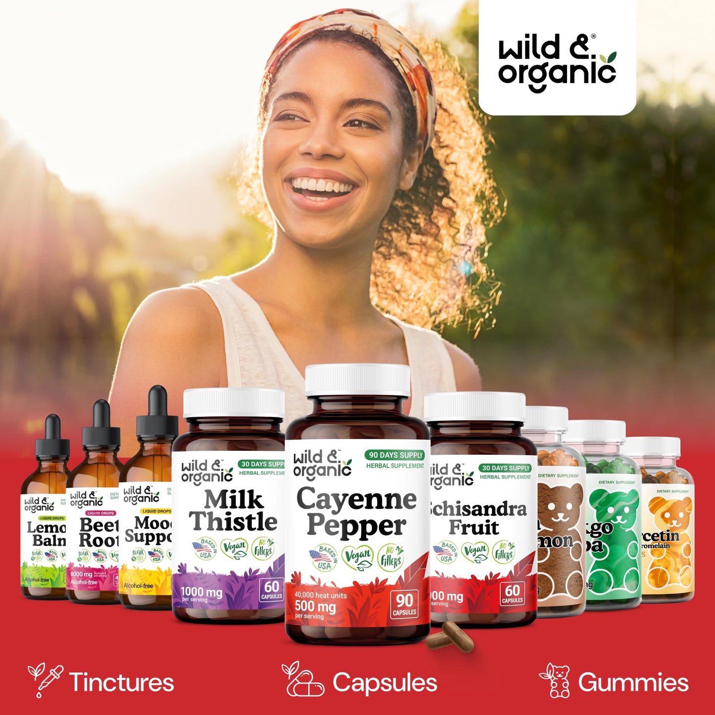 Wild & Organic Cayenne Pepper Capsules 500 mg 90 Count