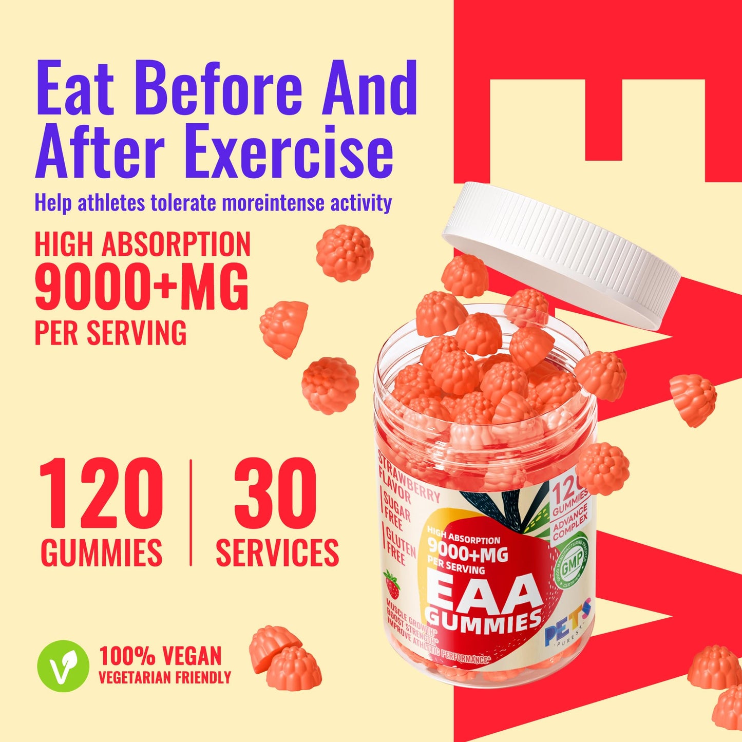 Pets Purest EAA Gummies 120 Gummies
