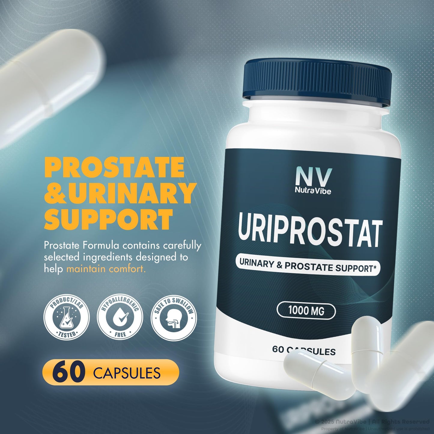 NutraVibe Uriprostat Prostate Support Capsule, 60 Capsules